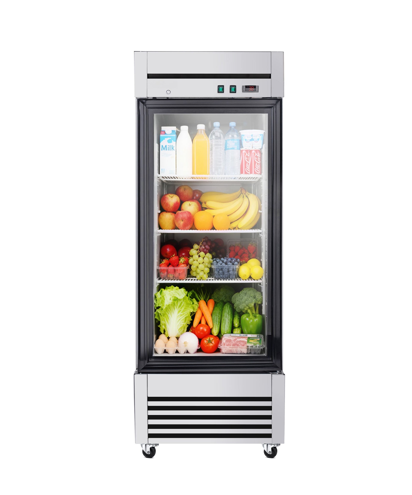 27-Inch Commercial Single Glass Door Reach-In Display Refrigerator (SAK30864)