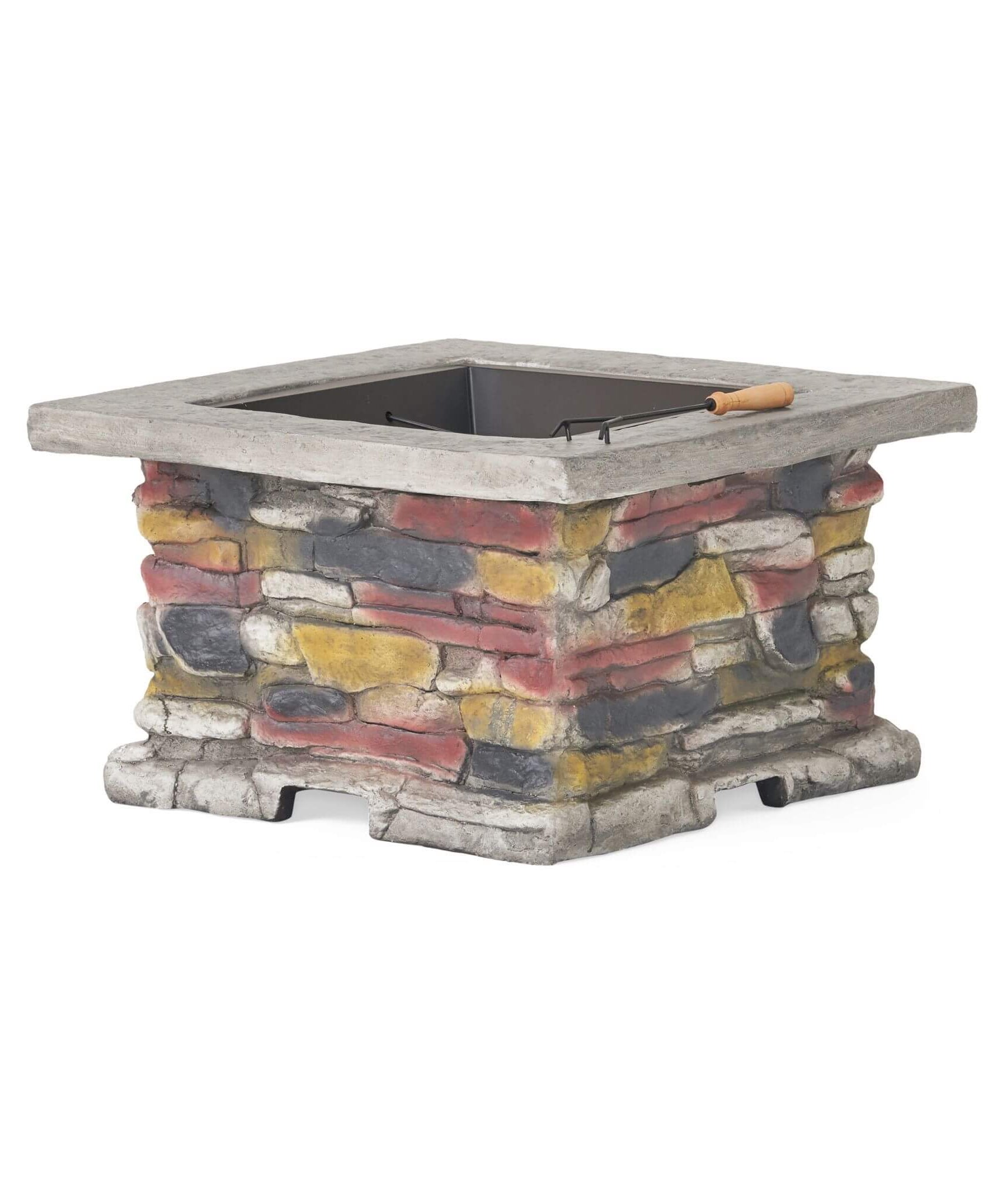 Alora 28-Inch Premium Outdoor Wood Burning Magnesium Oxide Fire Pit With Lid (SAK75214)