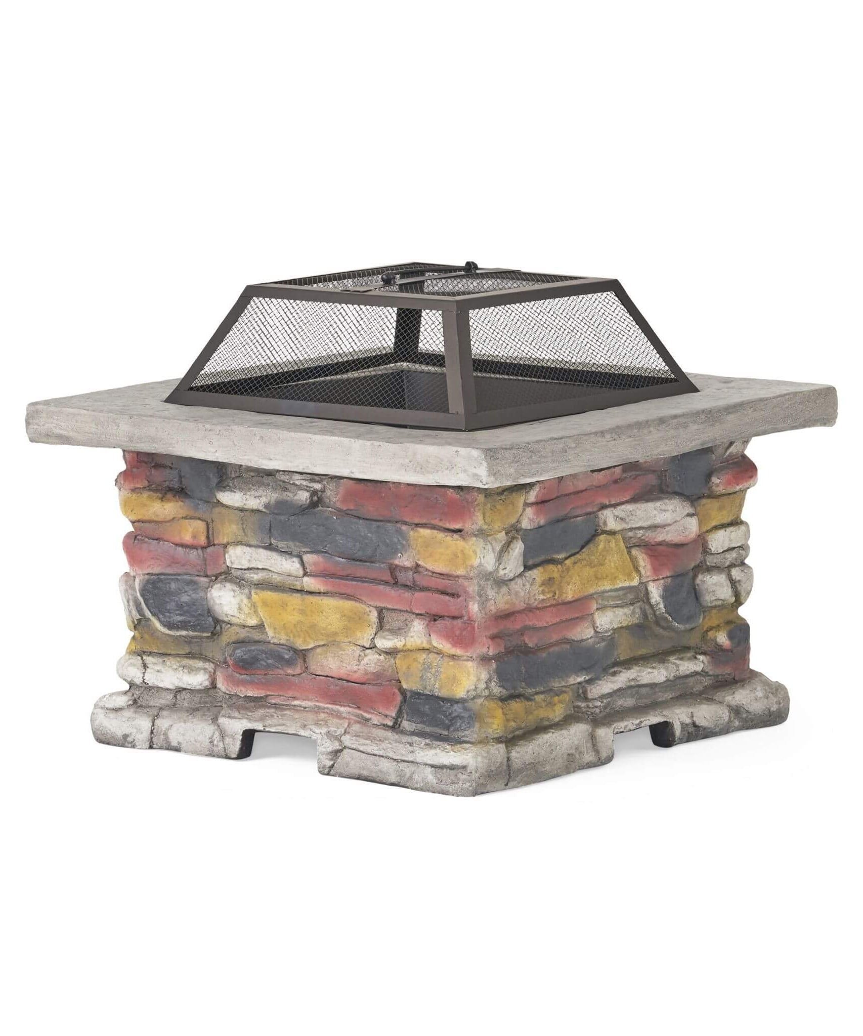 Alora 28-Inch Premium Outdoor Wood Burning Magnesium Oxide Fire Pit With Lid (SAK75214)