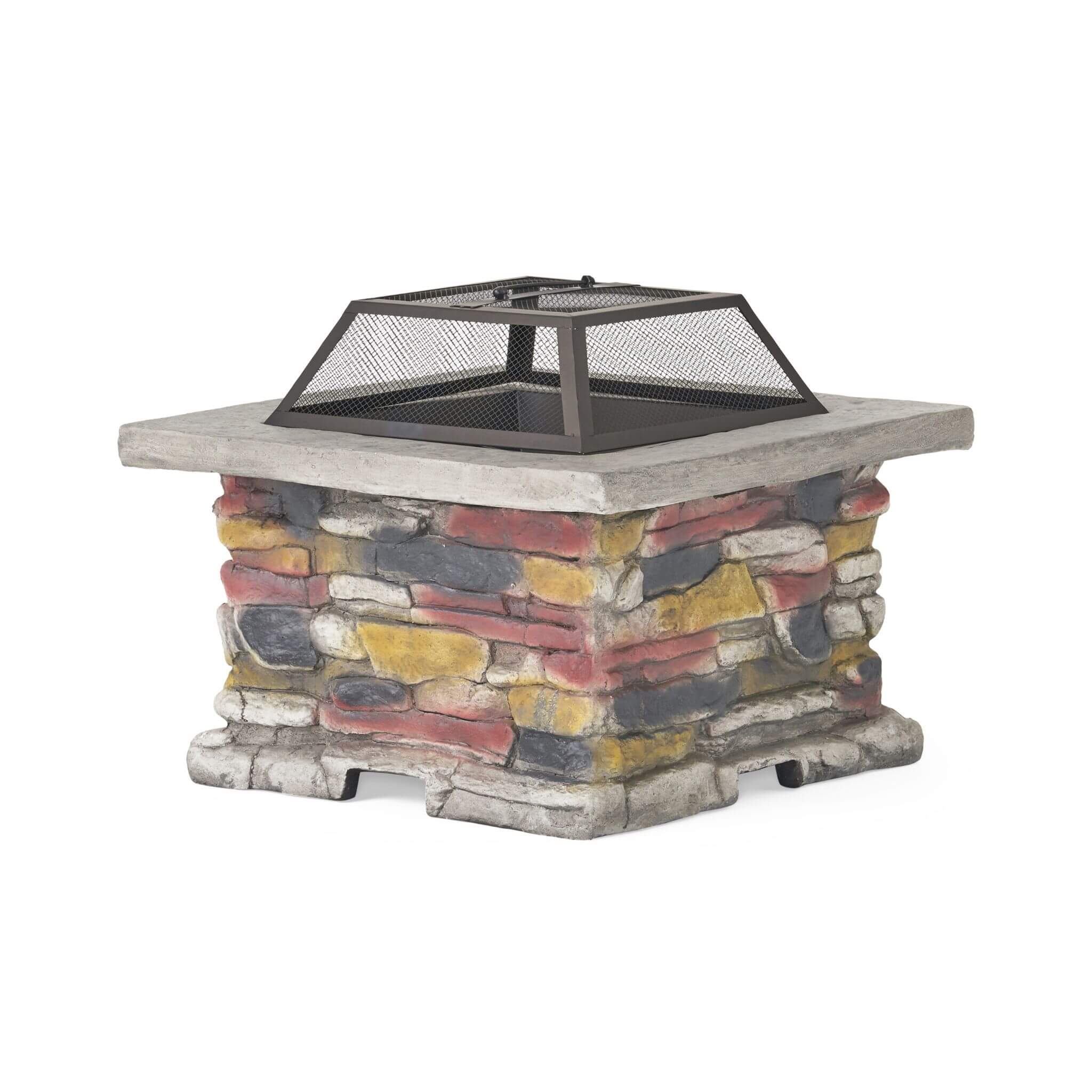 Alora 28-Inch Premium Outdoor Wood Burning Magnesium Oxide Fire Pit With Lid (SAK75214)