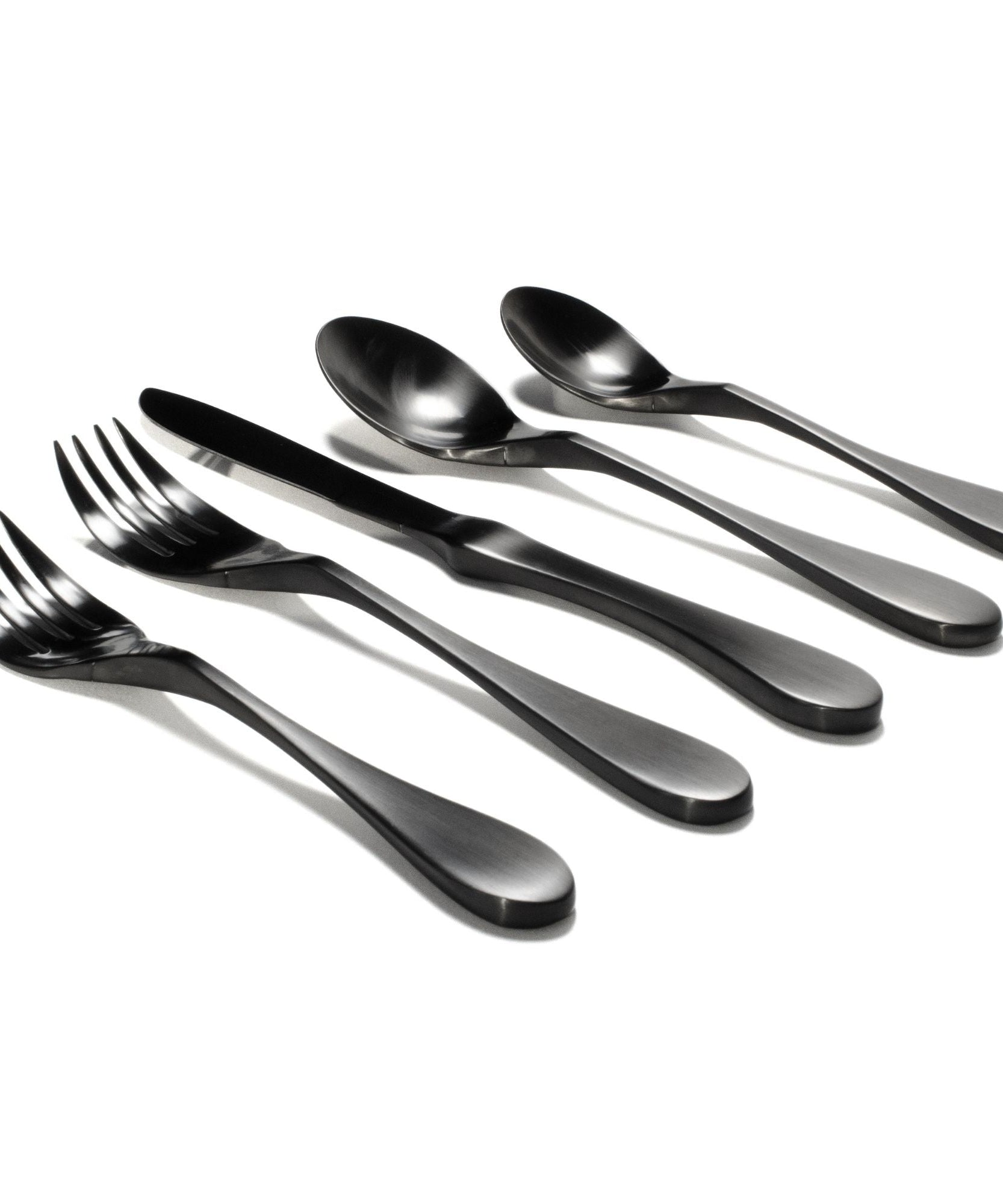 KNORK Beschichtetes 5-teiliges Gedeck, Mattschwarz