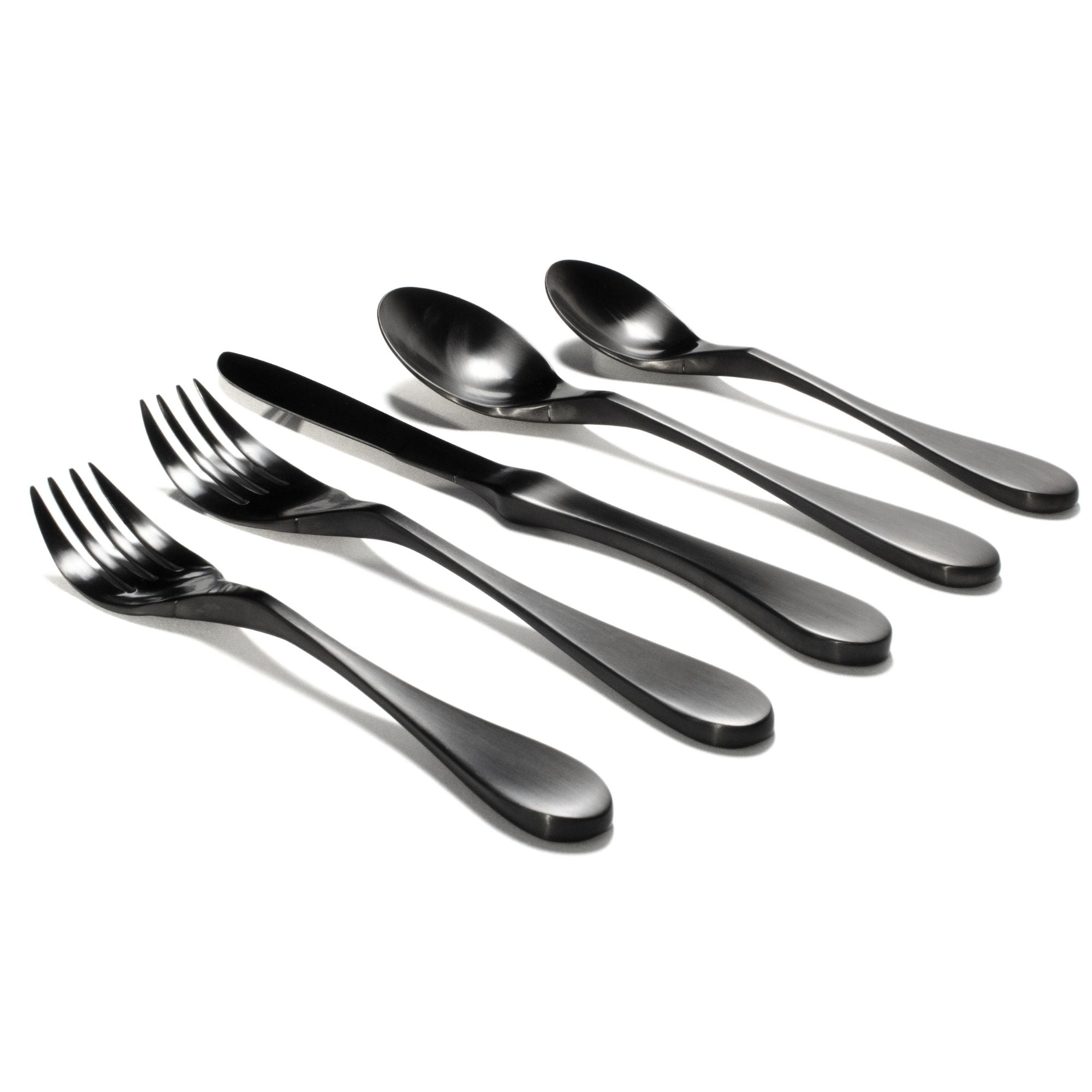 KNORK Beschichtetes 5-teiliges Gedeck, Mattschwarz