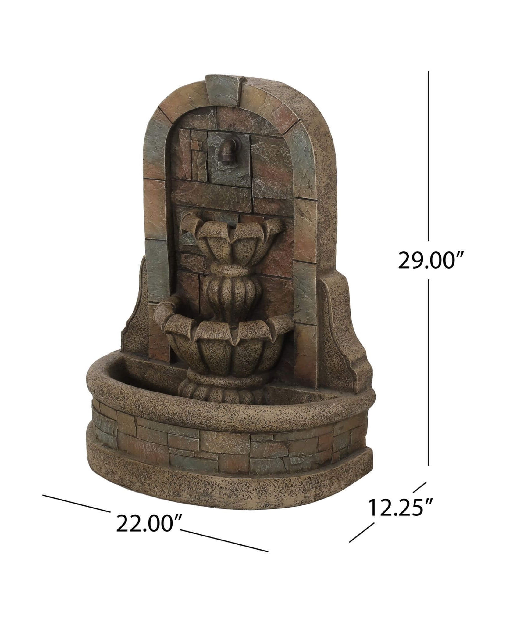 Alora 29-Inch Tall Outdoor Weather-Resistant Faux Stone Floor Fountain (SAK63421)