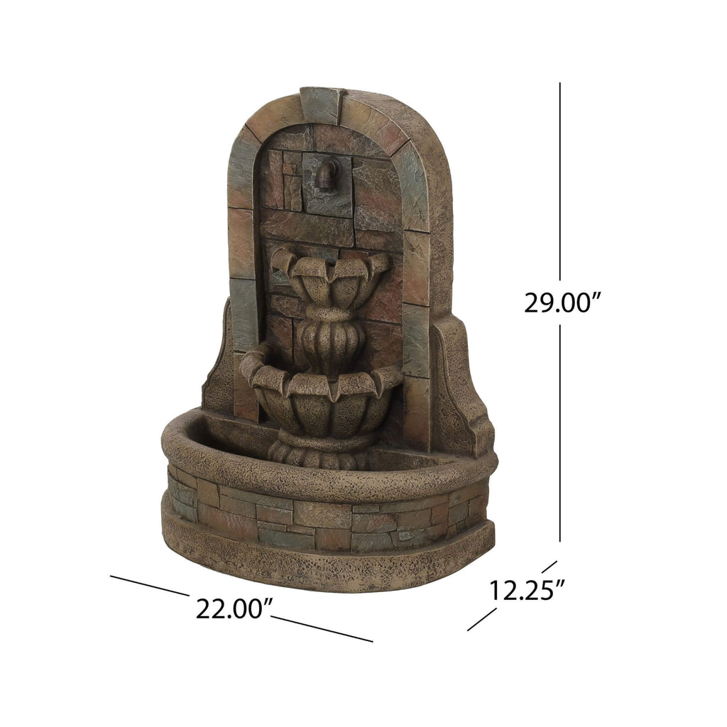 Alora 29-Inch Tall Outdoor Weather-Resistant Faux Stone Floor Fountain (SAK63421)