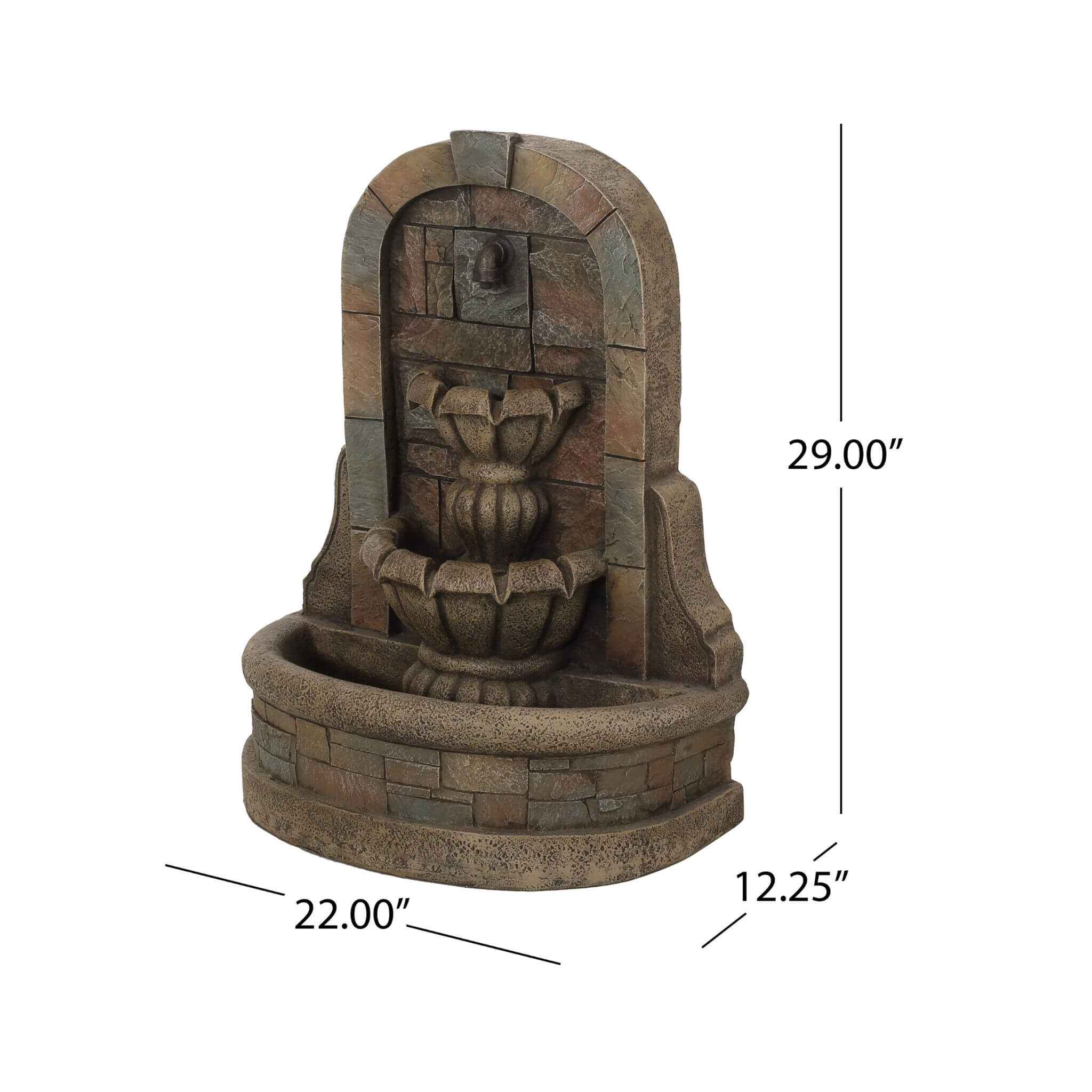 Alora 29-Inch Tall Outdoor Weather-Resistant Faux Stone Floor Fountain (SAK63421)