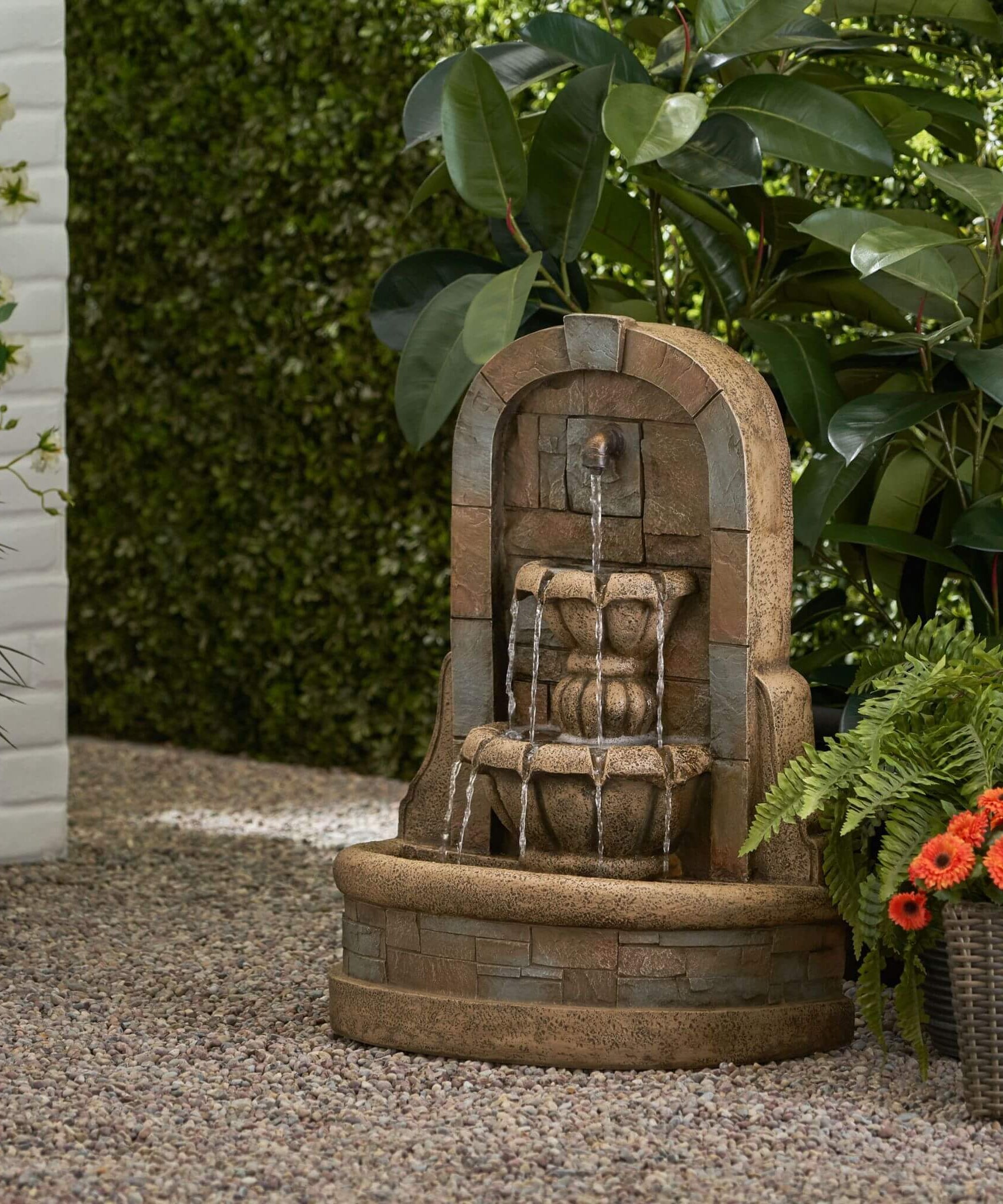 Alora 29-Inch Tall Outdoor Weather-Resistant Faux Stone Floor Fountain (SAK63421)