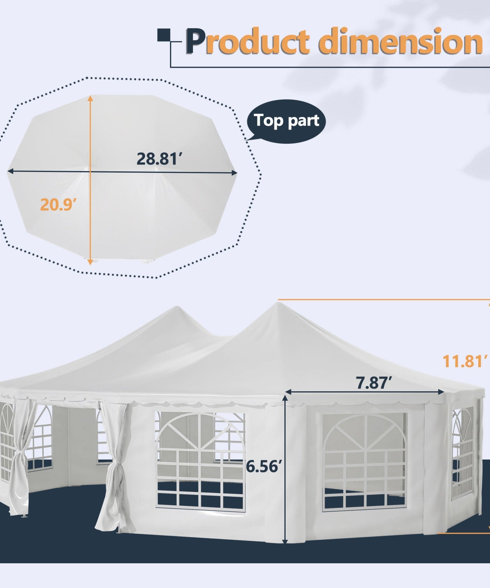 [29X21FT] Extra-Large Heavy-Duty Outdoor Waterproof Party, Wedding Tent With Steel Frame (SAK53821)