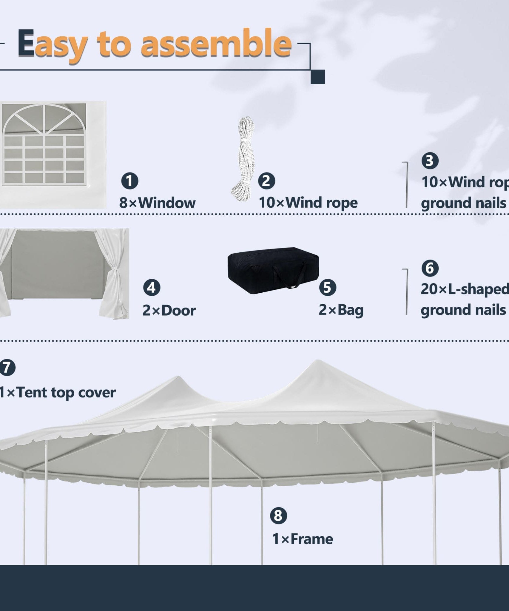 [29X21FT] Extra-Large Heavy-Duty Outdoor Waterproof Party, Wedding Tent With Steel Frame (SAK53821)