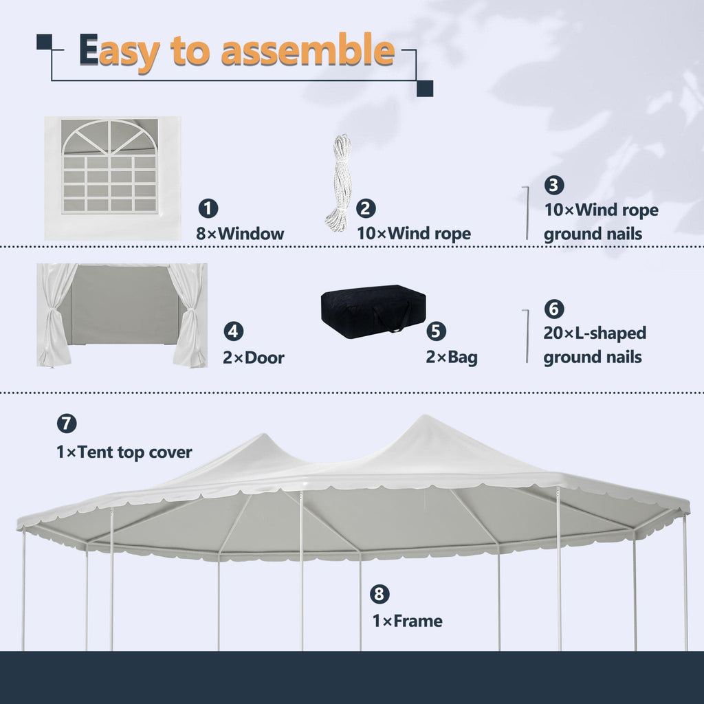 [29X21FT] Extra-Large Heavy-Duty Outdoor Waterproof Party, Wedding Tent With Steel Frame (SAK53821)