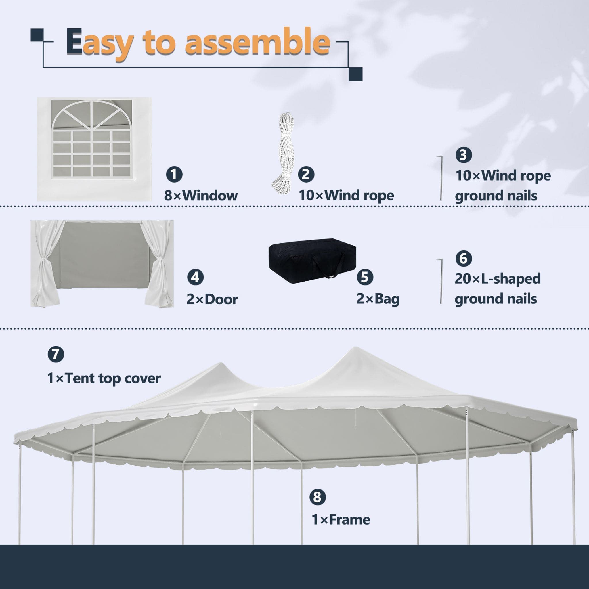 [29X21FT] Extra-Large Heavy-Duty Outdoor Waterproof Party, Wedding Tent With Steel Frame (SAK53821)