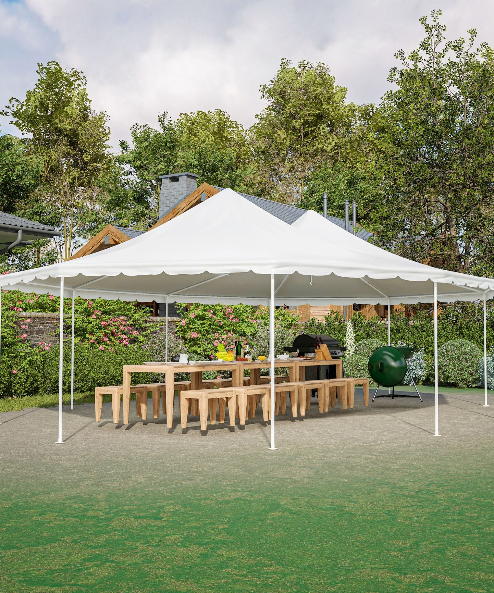 [29X21FT] Extra-Large Heavy-Duty Outdoor Waterproof Party, Wedding Tent With Steel Frame (SAK53821)
