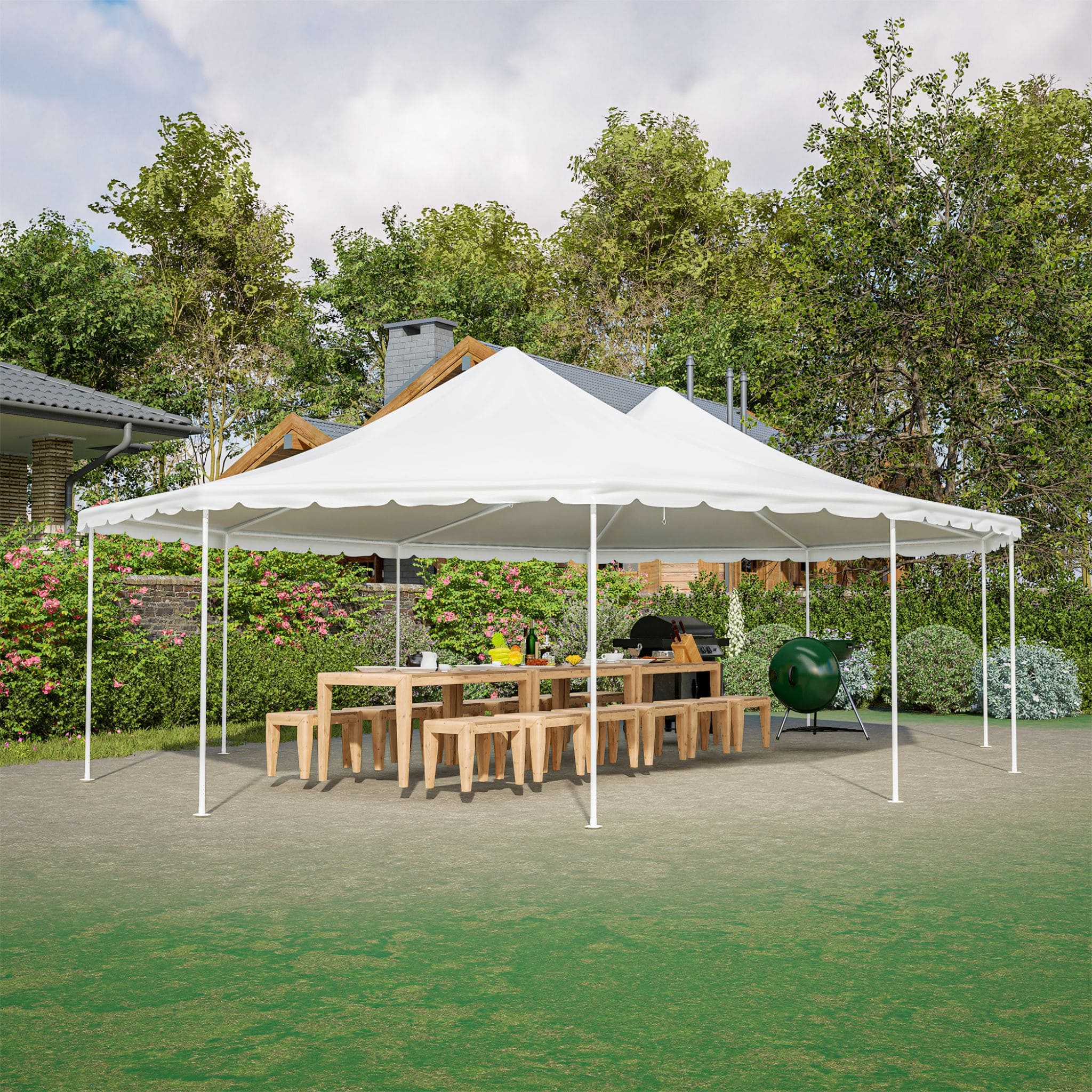 [29X21FT] Extra-Large Heavy-Duty Outdoor Waterproof Party, Wedding Tent With Steel Frame (SAK53821)