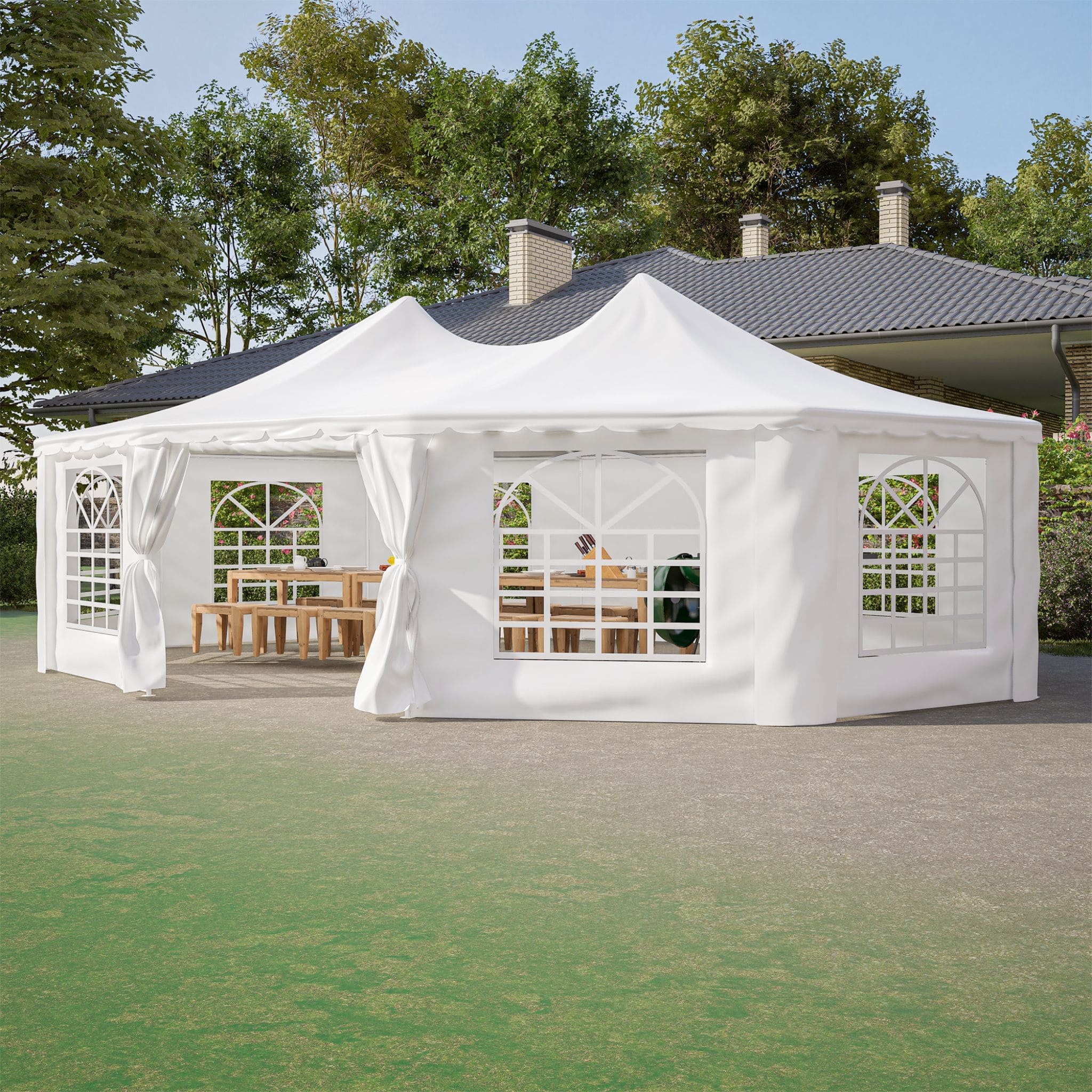 [29X21FT] Extra-Large Heavy-Duty Outdoor Waterproof Party, Wedding Tent With Steel Frame (SAK53821)