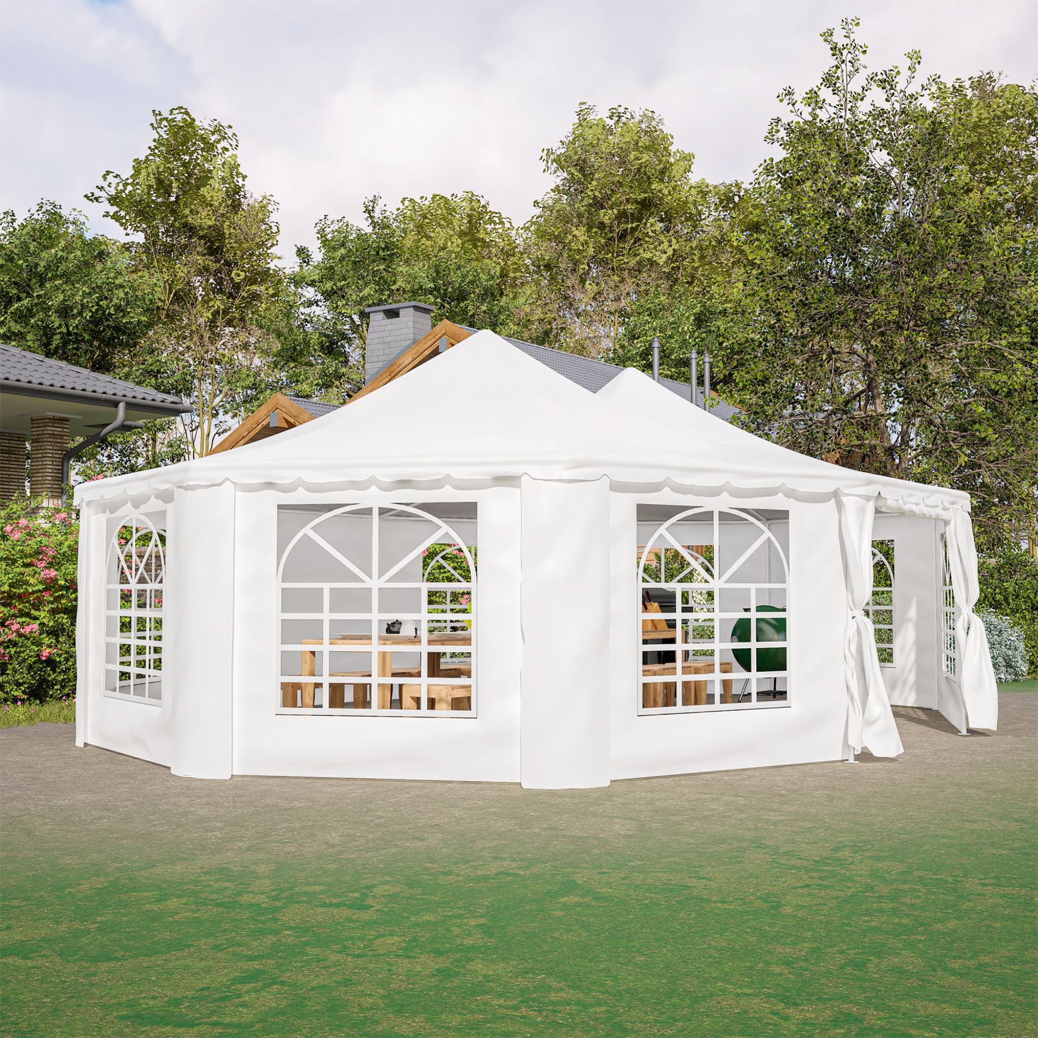 [29X21FT] Extra-Large Heavy-Duty Outdoor Waterproof Party, Wedding Tent With Steel Frame (SAK53821)