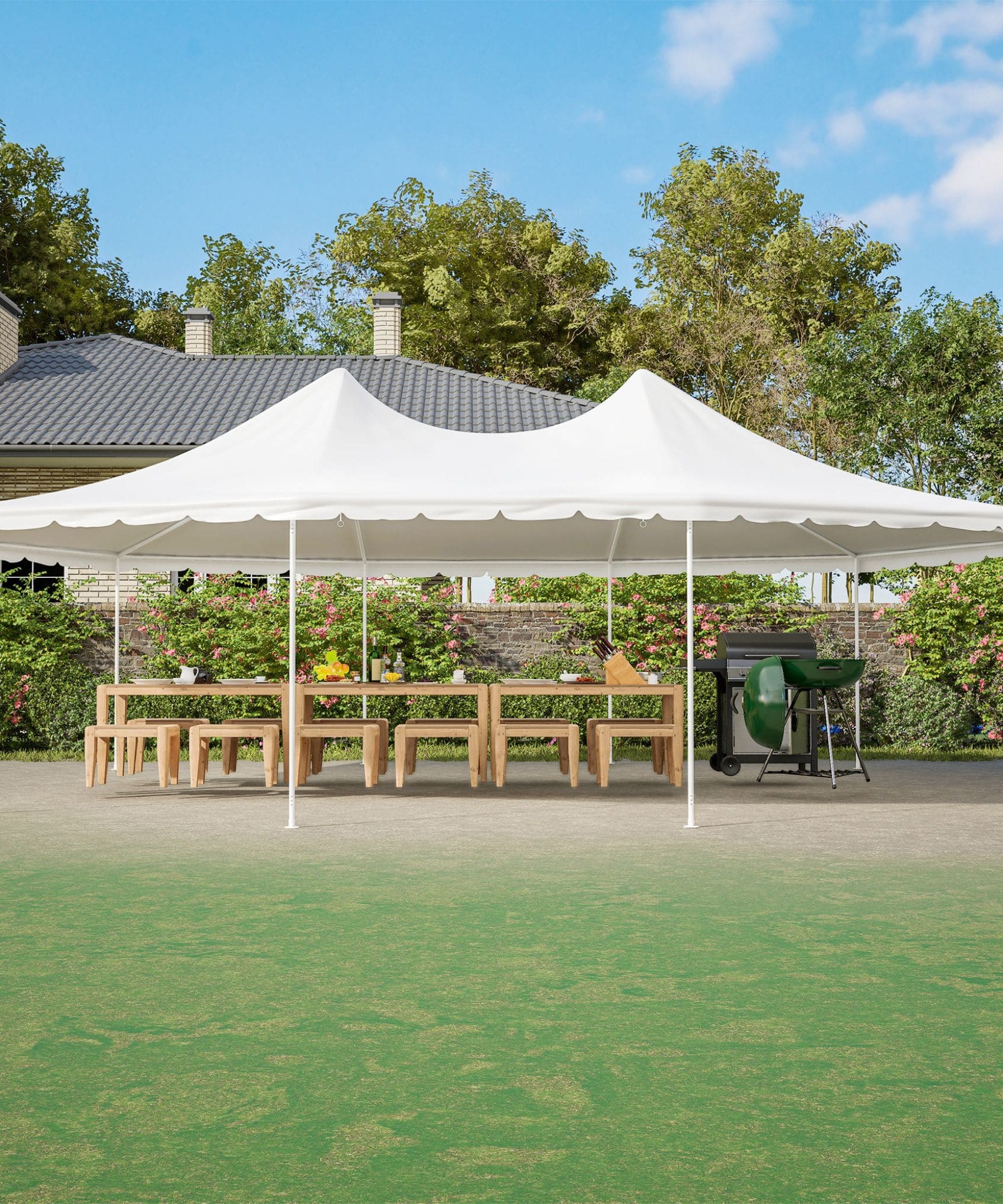 [29X21FT] Extra-Large Heavy-Duty Outdoor Waterproof Party, Wedding Tent With Steel Frame (SAK53821)
