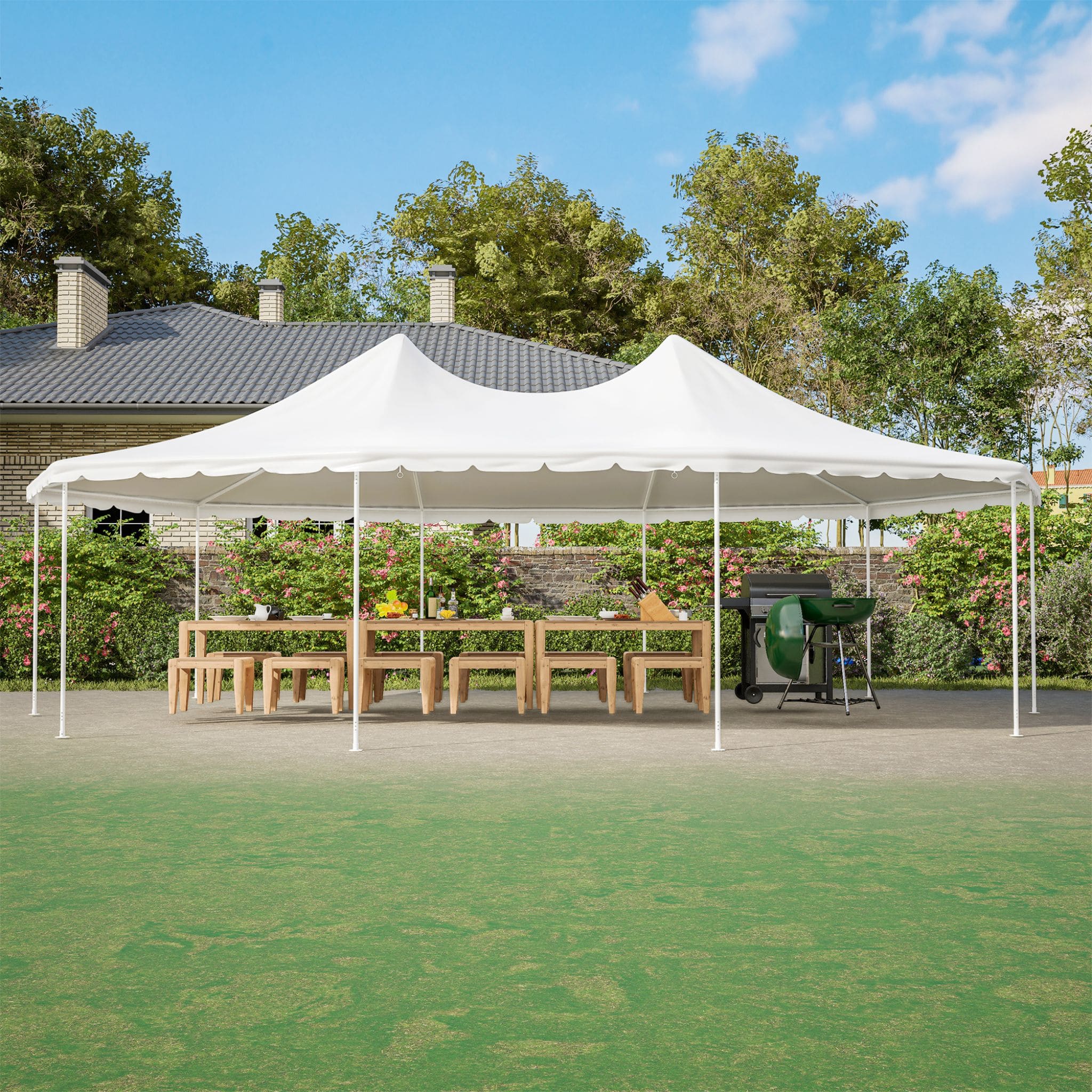 [29X21FT] Extra-Large Heavy-Duty Outdoor Waterproof Party, Wedding Tent With Steel Frame (SAK53821)
