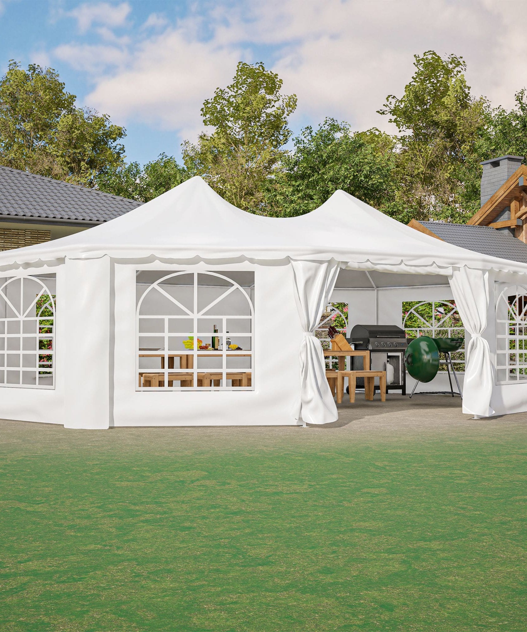 [29X21FT] Extra-Large Heavy-Duty Outdoor Waterproof Party, Wedding Tent With Steel Frame (SAK53821)