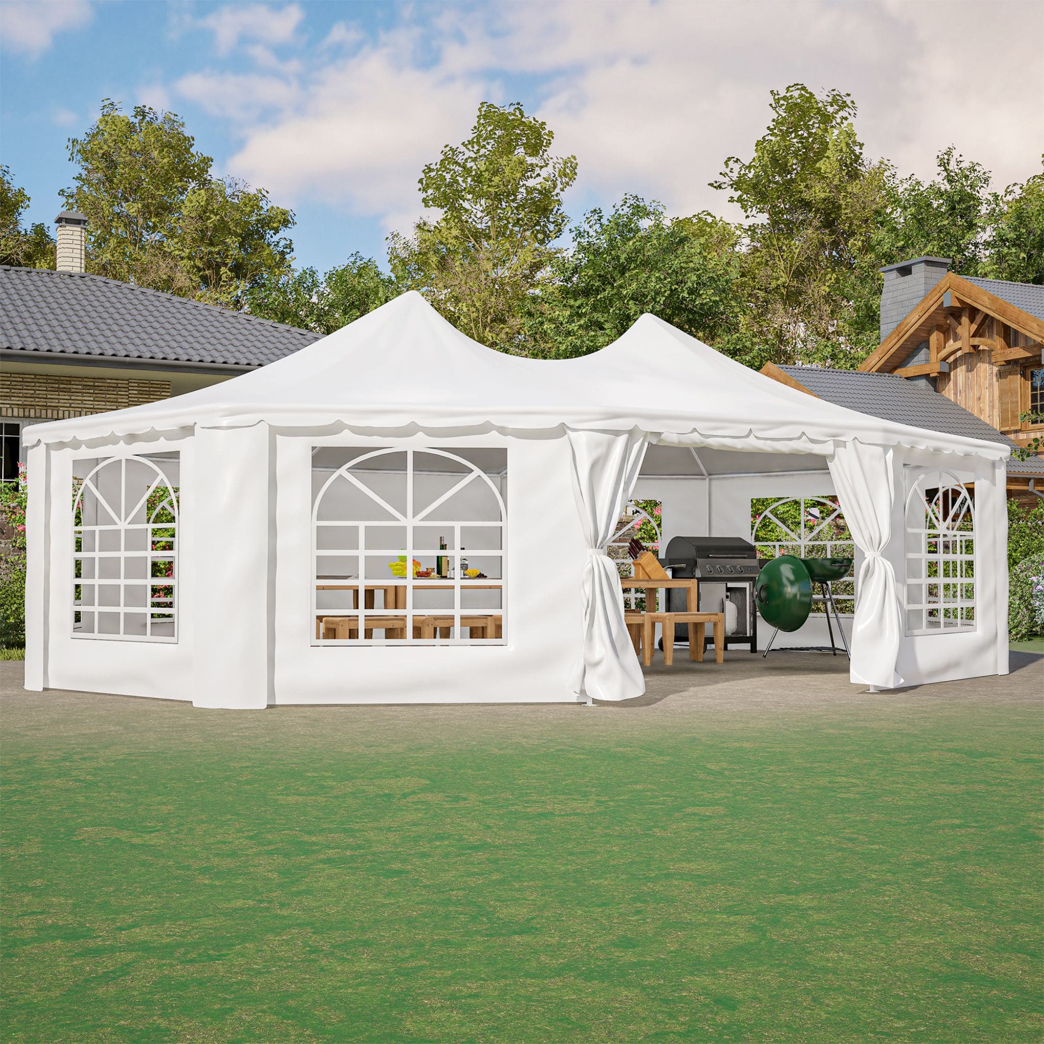 [29X21FT] Extra-Large Heavy-Duty Outdoor Waterproof Party, Wedding Tent With Steel Frame (SAK53821)