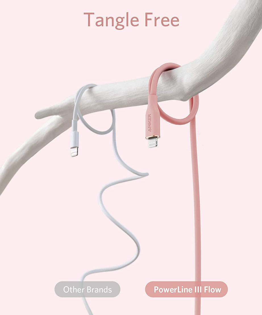 Anker <b>641</b> USB-C to Lightning Cable (Flow, 3 ft Silicone)