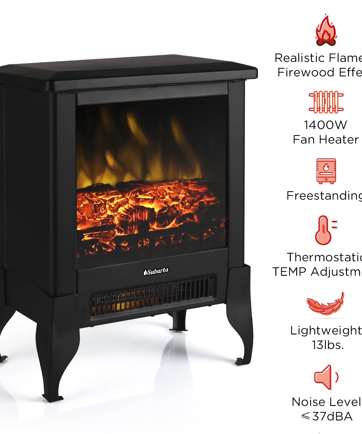 (Open Box) Suburbs TS17 Electric Fireplace Stove