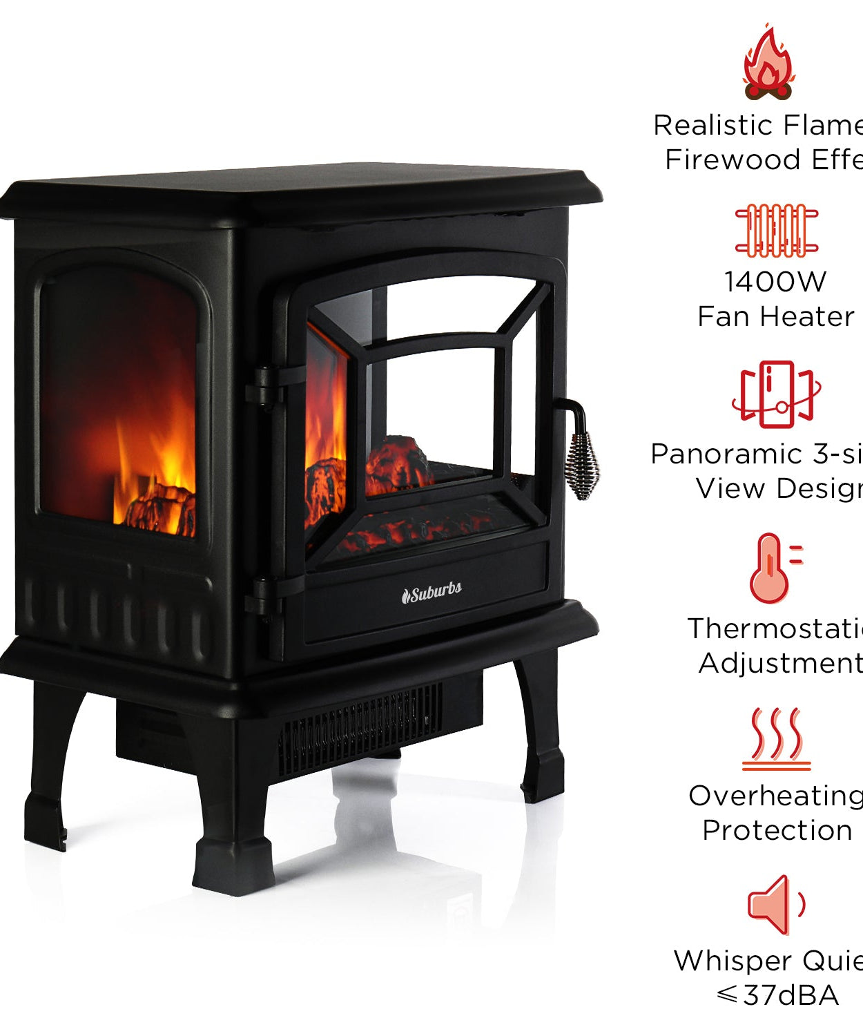 (Open Box) Suburbs TS20 Electric Fireplace Stove
