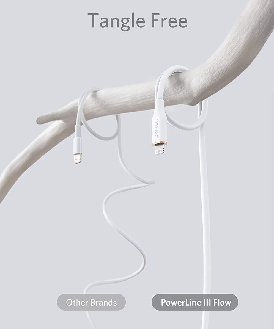 Anker <b>641</b> USB-C to Lightning Cable (Flow, 3 ft Silicone)
