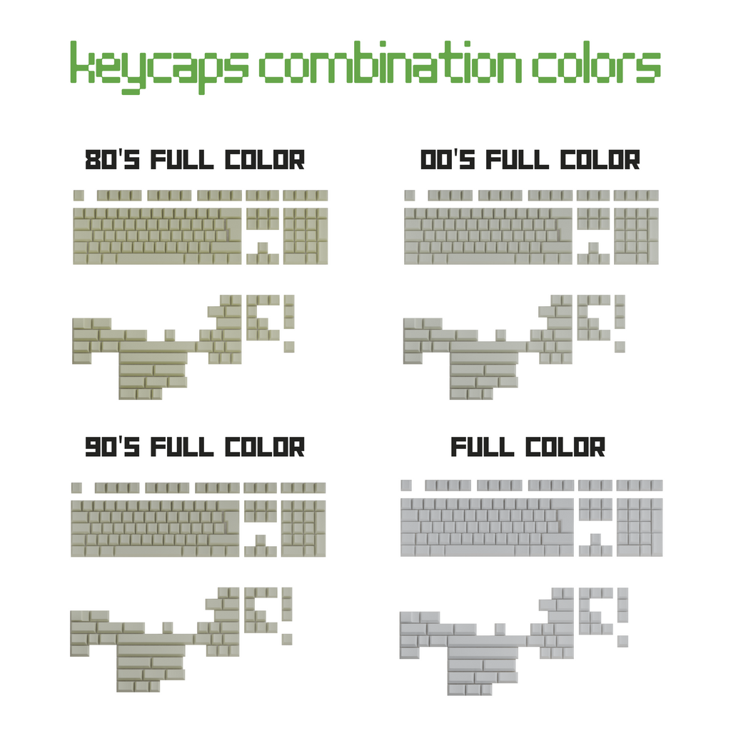 French AZERTY Classic Vintage Keycaps Set | Retro Keycaps