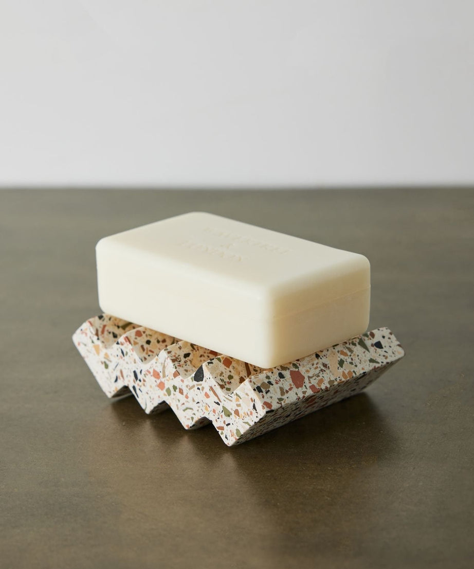 Zig-Zag Neutral Terrazzo Soap Dish