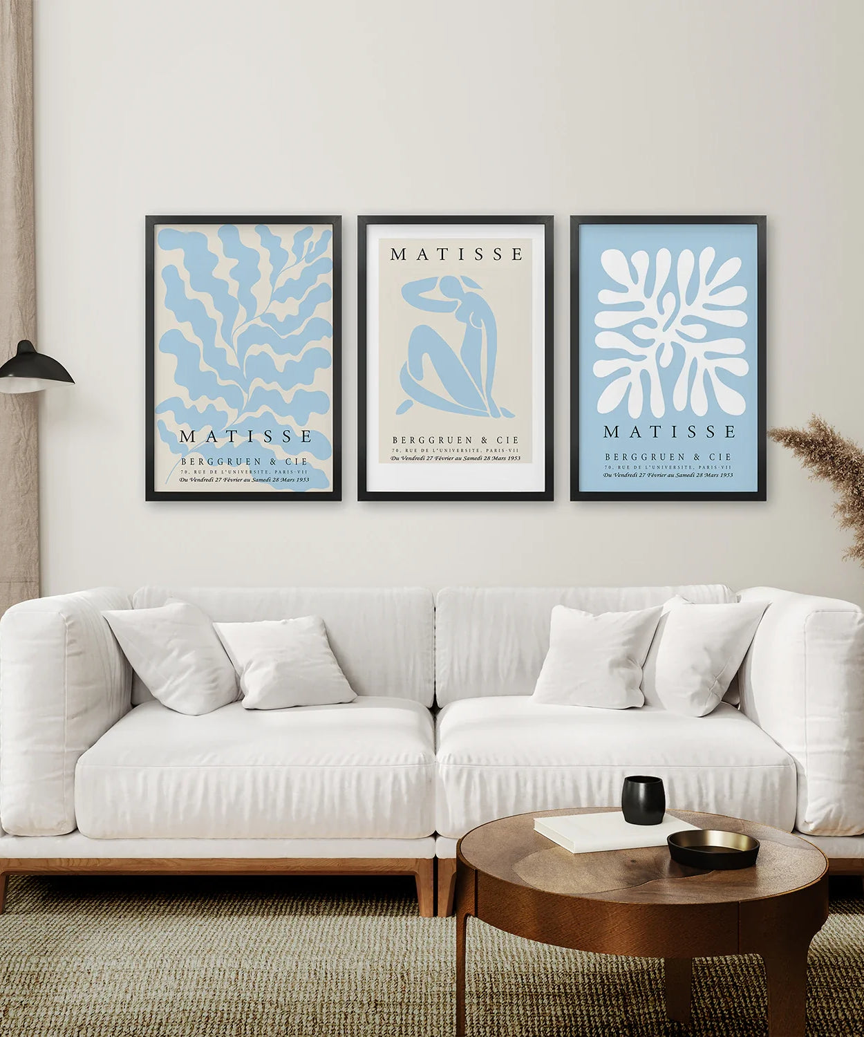 3er-Set blaue und beige Henri Matisse-Drucke