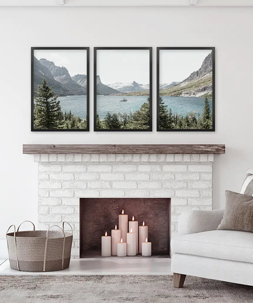 Montana Glacier National Park. Mountain Lake. Travel Wall Art