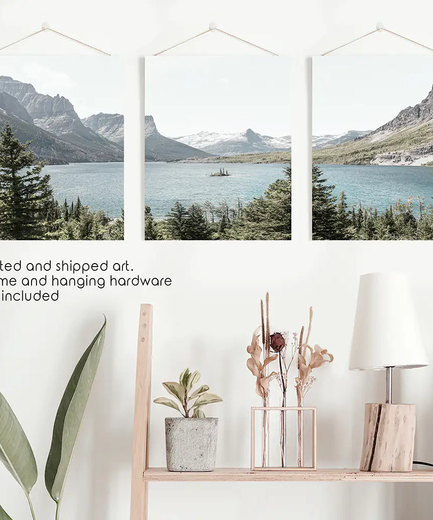 Montana Glacier National Park. Mountain Lake. Travel Wall Art