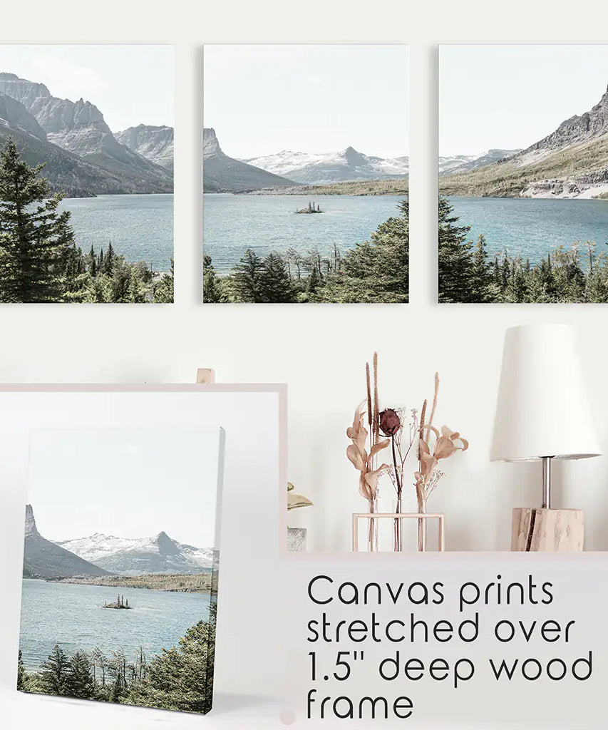 Montana Glacier National Park. Mountain Lake. Travel Wall Art
