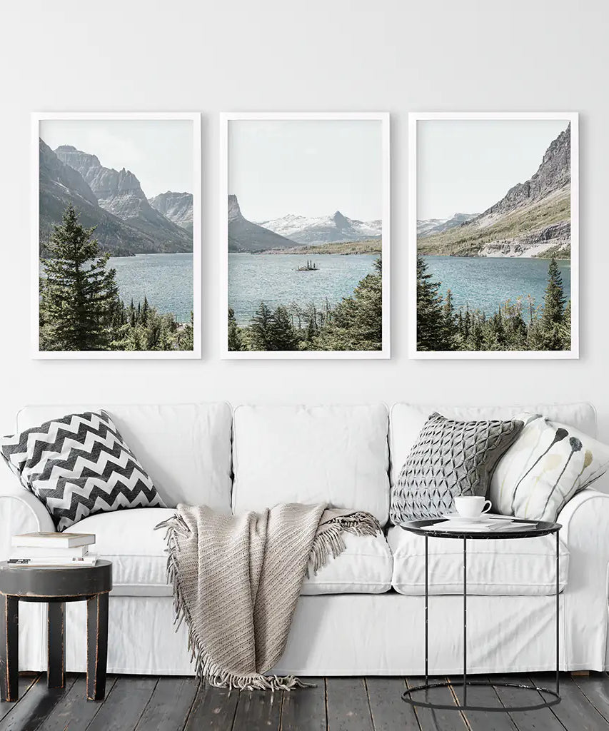 Montana Glacier National Park. Mountain Lake. Travel Wall Art