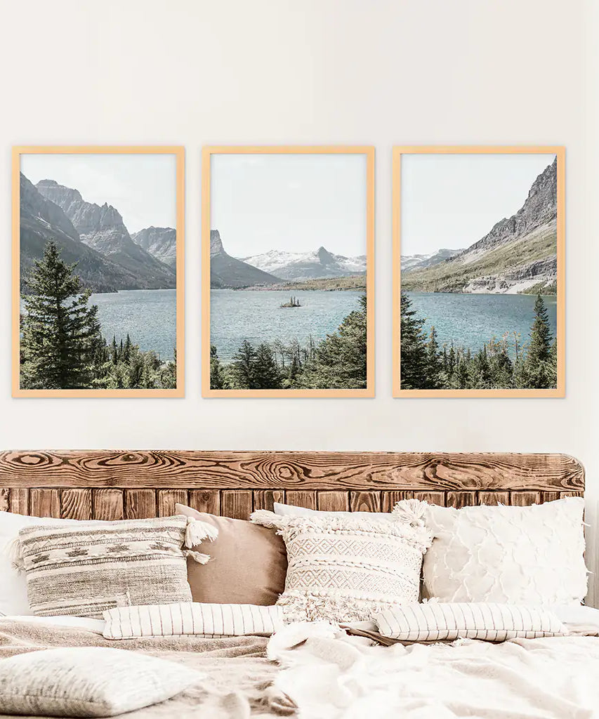 Montana Glacier National Park. Mountain Lake. Travel Wall Art