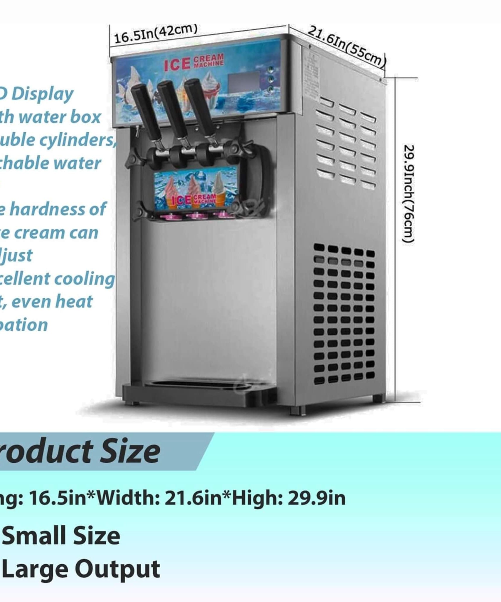 3-Flavor 9L Commercial 1200W Countertop Soft Serve Machine (SAK51986)