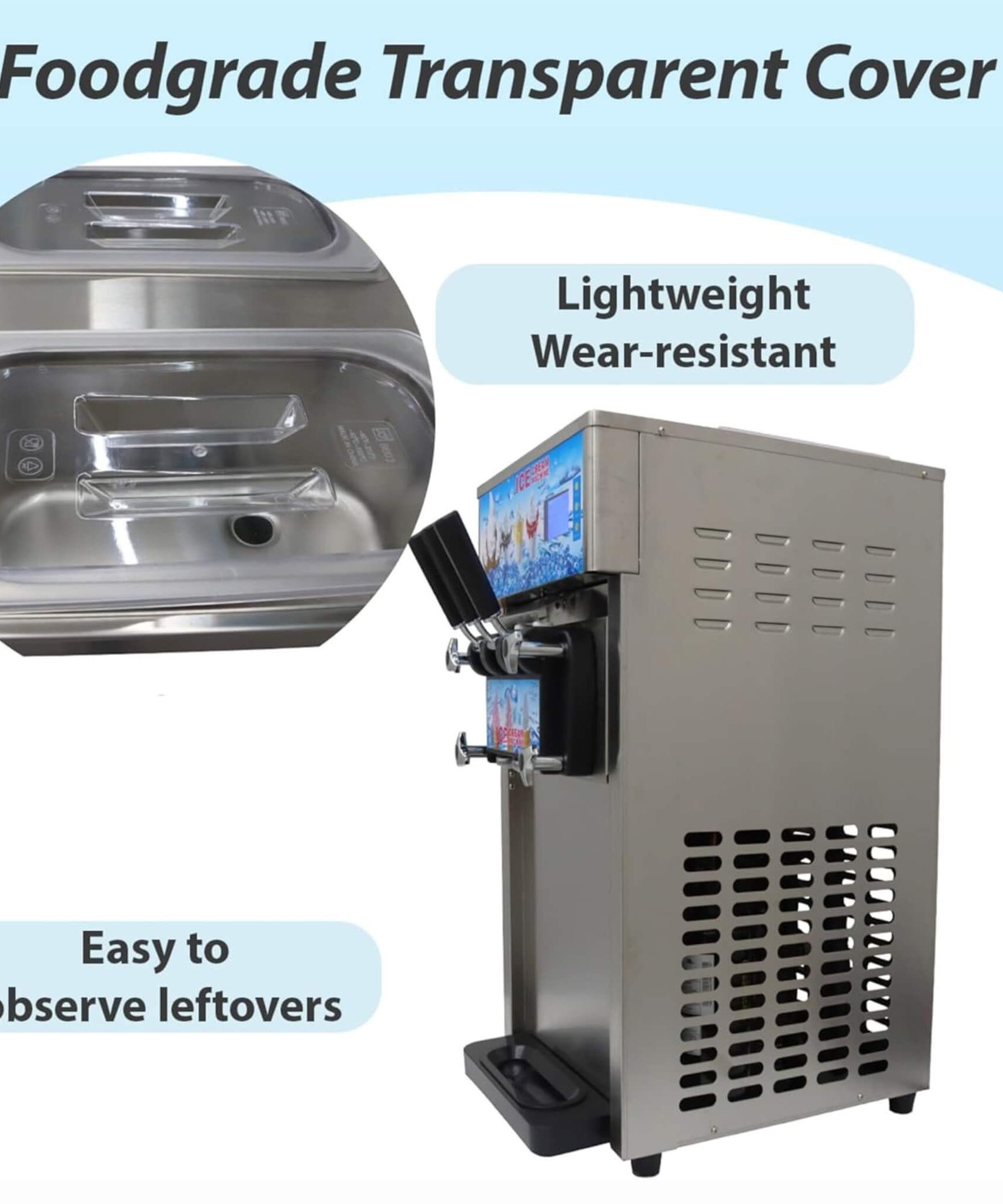 3-Flavor 9L Commercial 1200W Countertop Soft Serve Machine (SAK51986)