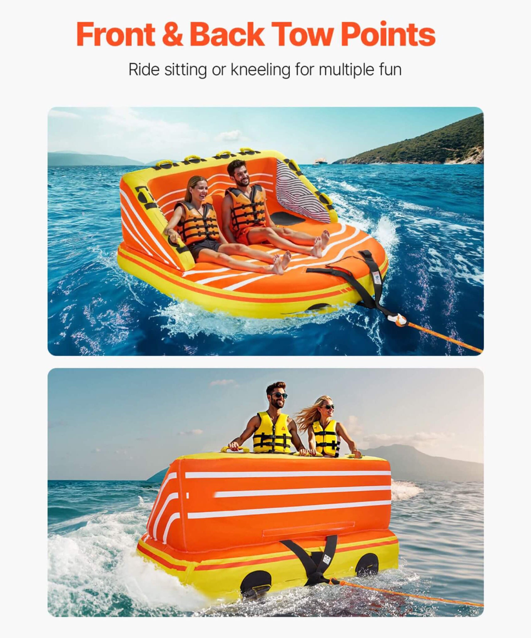 3-Person Inflatable Towable Boat Tube For Water Sports (SAK48091)