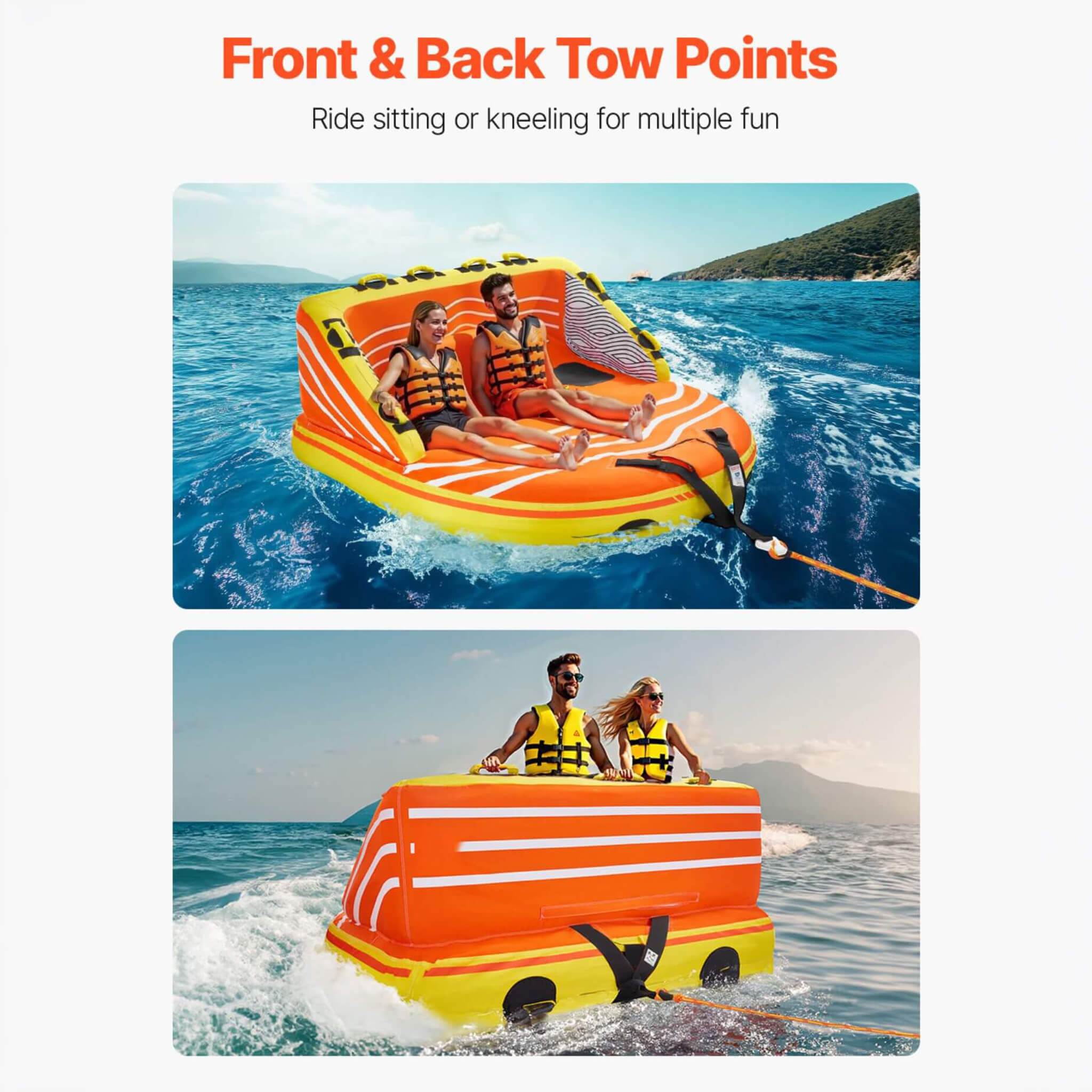 3-Person Inflatable Towable Boat Tube For Water Sports (SAK48091)