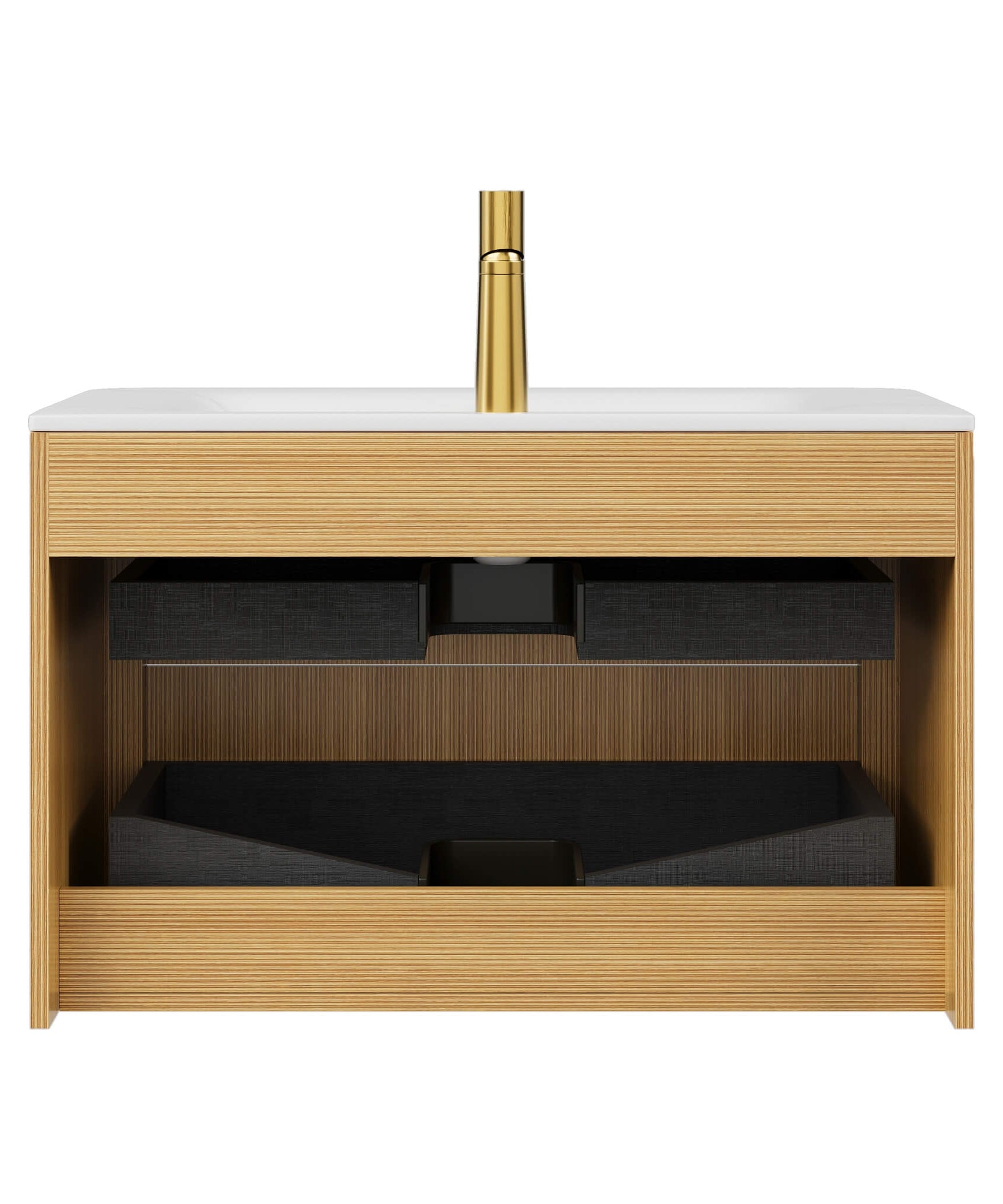 Nuvia Luxury 30/36-Inch Sintered Stone Floating Bathroom Vanity With Sink (SAK70429)