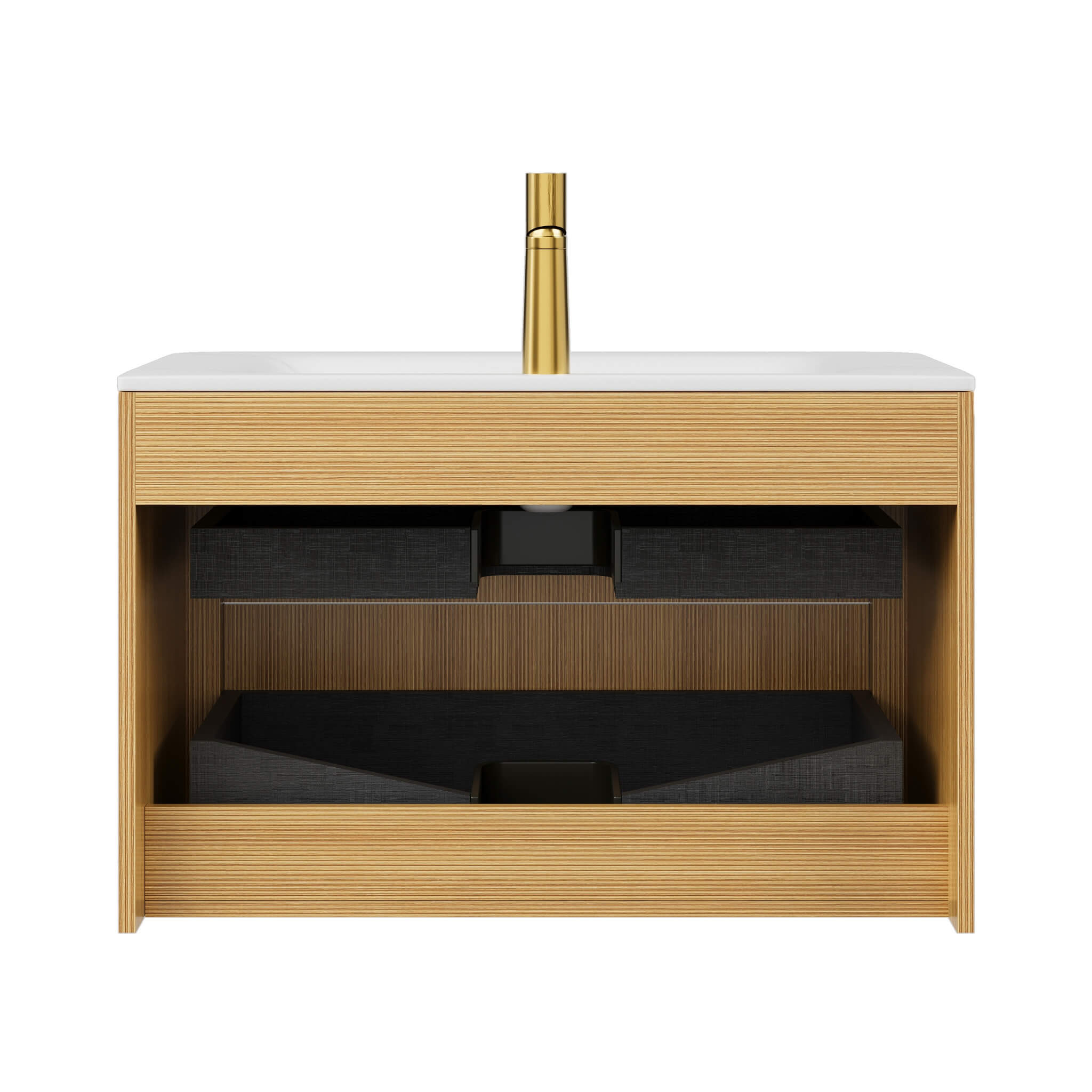 Nuvia Luxury 30/36-Inch Sintered Stone Floating Bathroom Vanity With Sink (SAK70429)