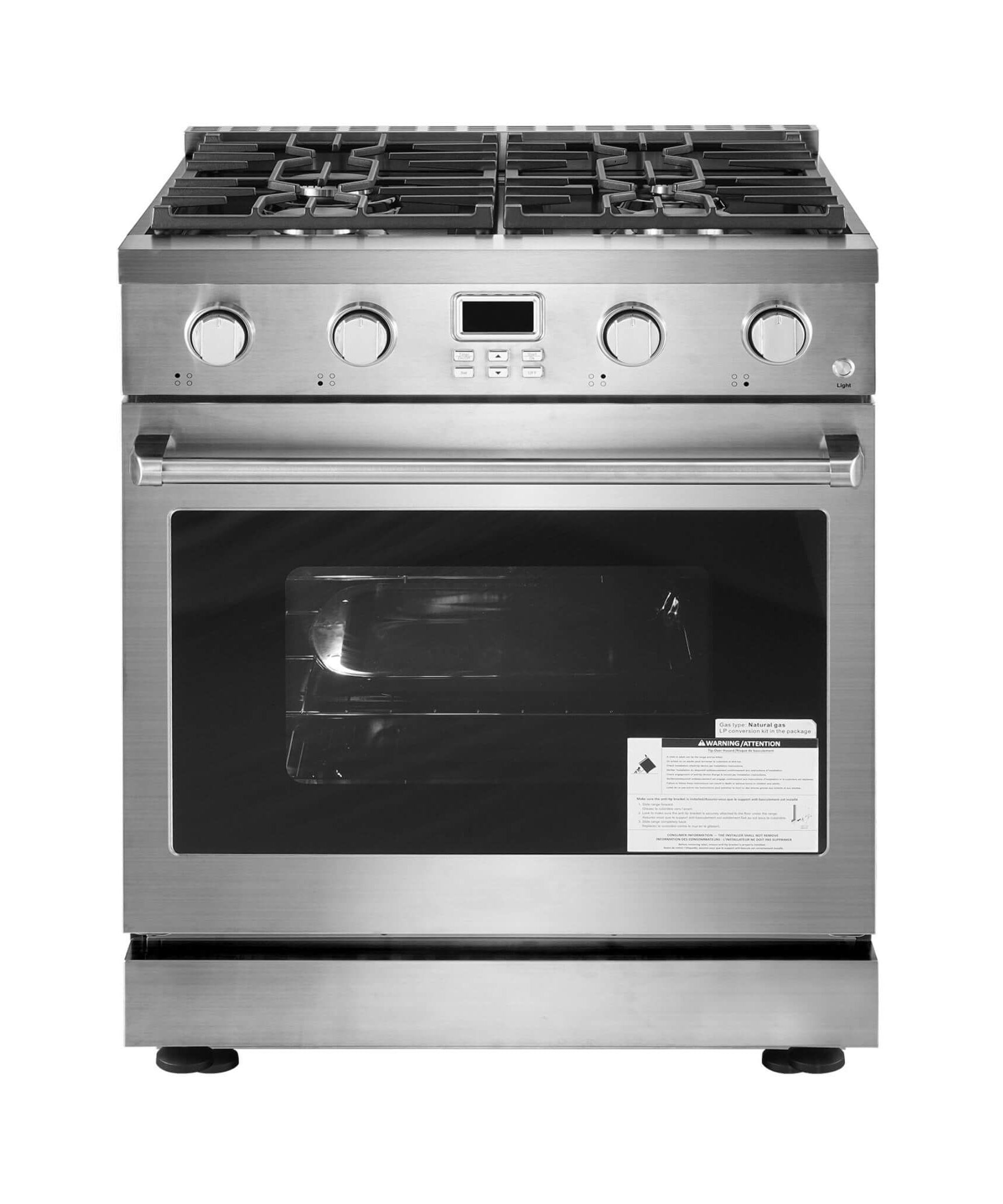 30-Inch Stainless Steel Convection Gas Range Oven With 4-Sealed Burners (SAK25187)