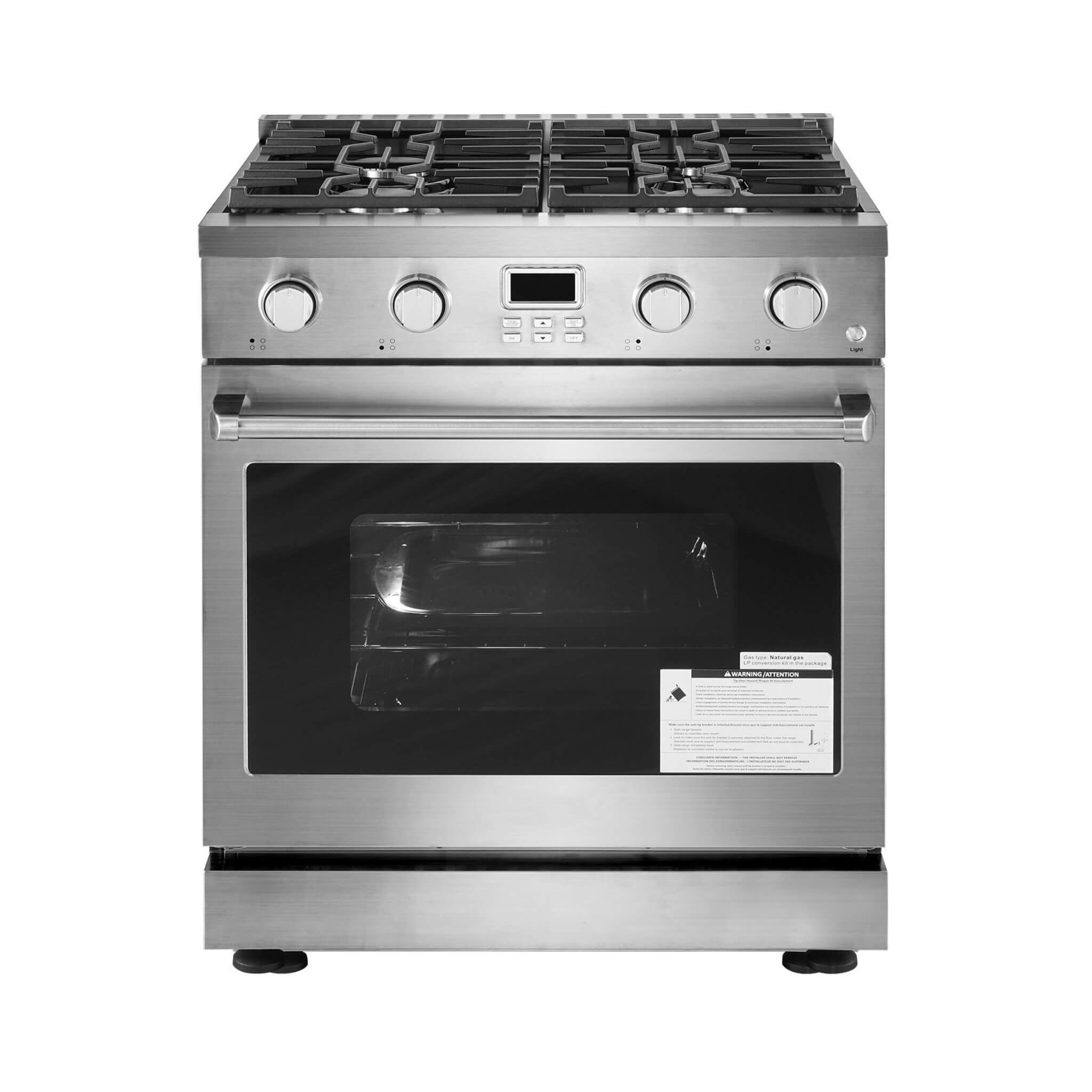 30-Inch Stainless Steel Convection Gas Range Oven With 4-Sealed Burners (SAK25187)