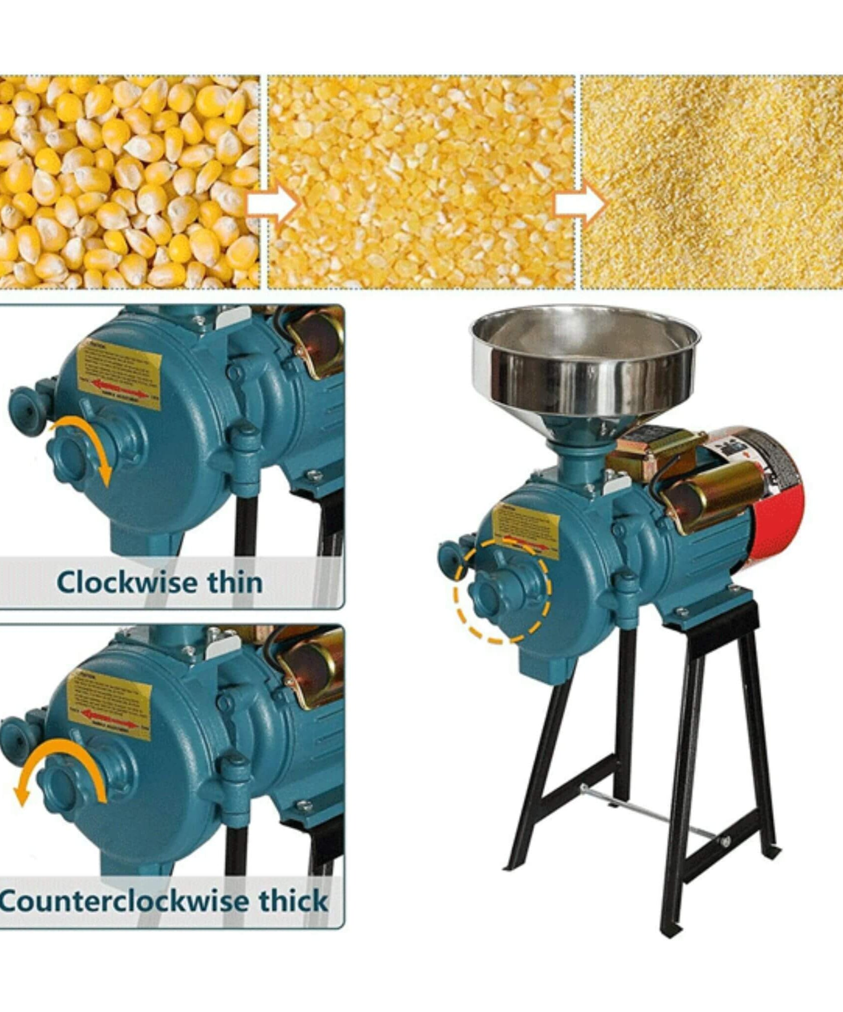 3000W Commercial Electric Dry Corn Wheat Grain Mill Grinder (SAK91135)