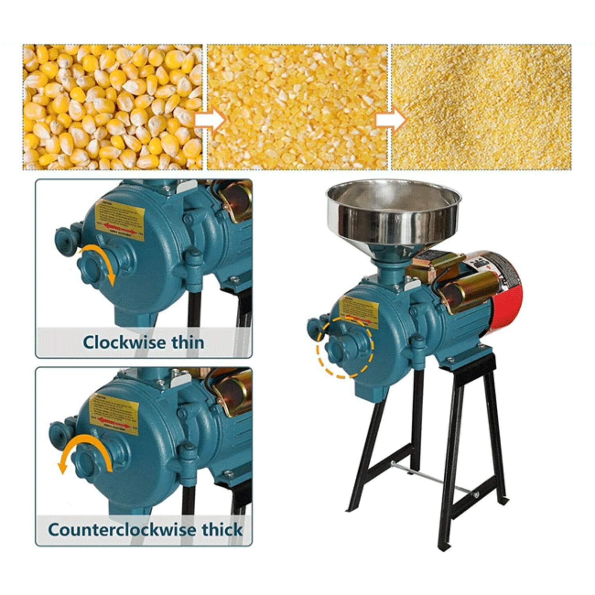 3000W Commercial Electric Dry Corn Wheat Grain Mill Grinder (SAK91135)