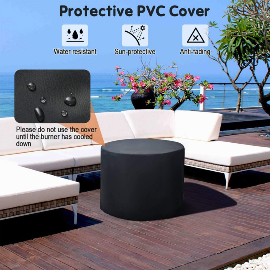 Alora 30-Inch 30K BTU Premium Outdoor Patio Gas Fire Pit Table With Fire Glass And Cover (SAK17432)