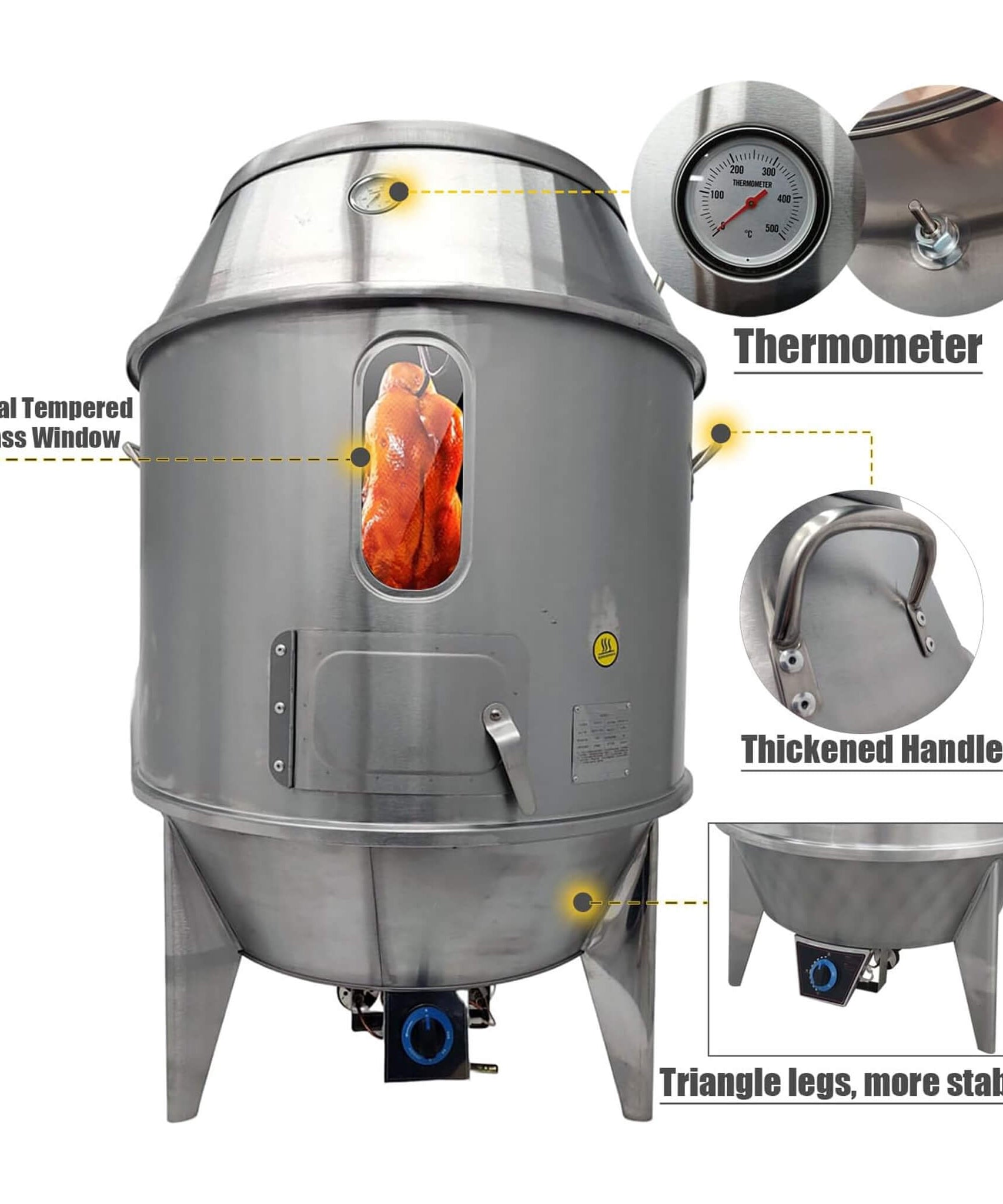 31-Inch Stainless Steel Commercial LPG Roaster Grill Oven For Chicken, Duck, And Turkey (SAK63597)