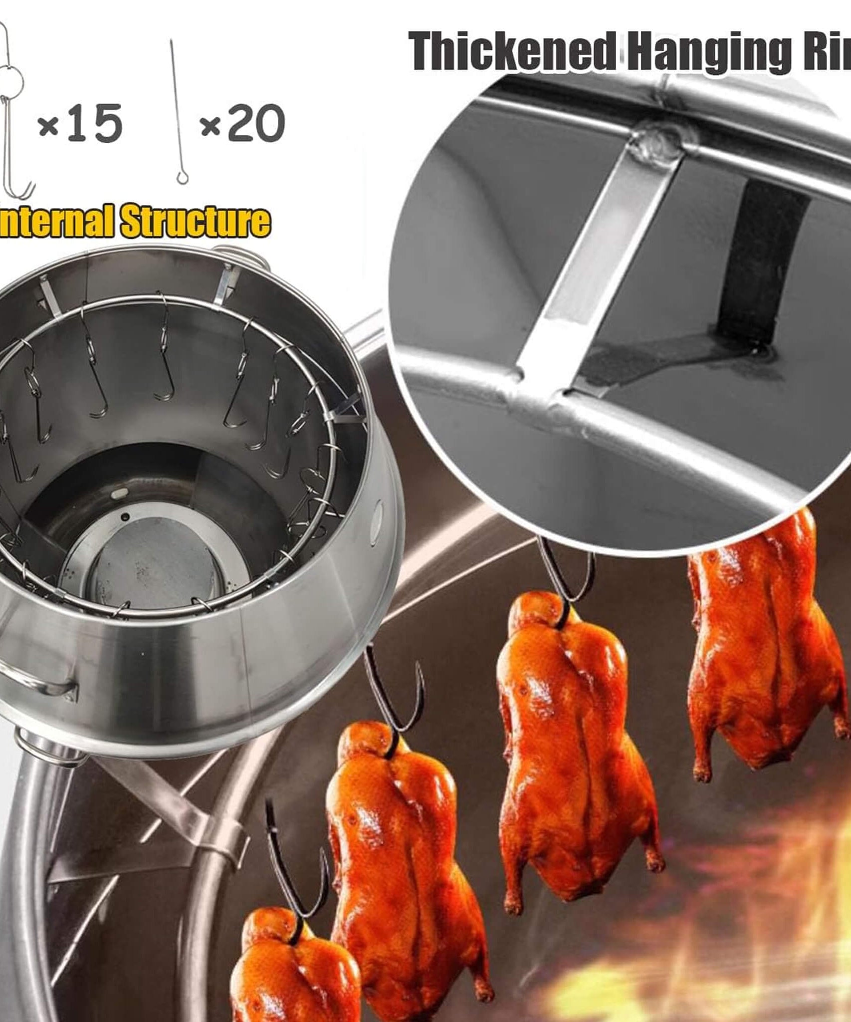 31-Inch Stainless Steel Commercial LPG Roaster Grill Oven For Chicken, Duck, And Turkey (SAK63597)