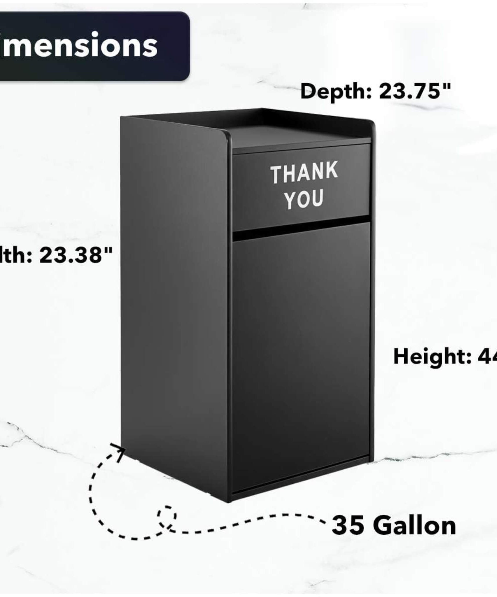 35-Gallon Wood Trash Can With Swing Door & Tray Shelf [No Trash Bin] (SAK62940)