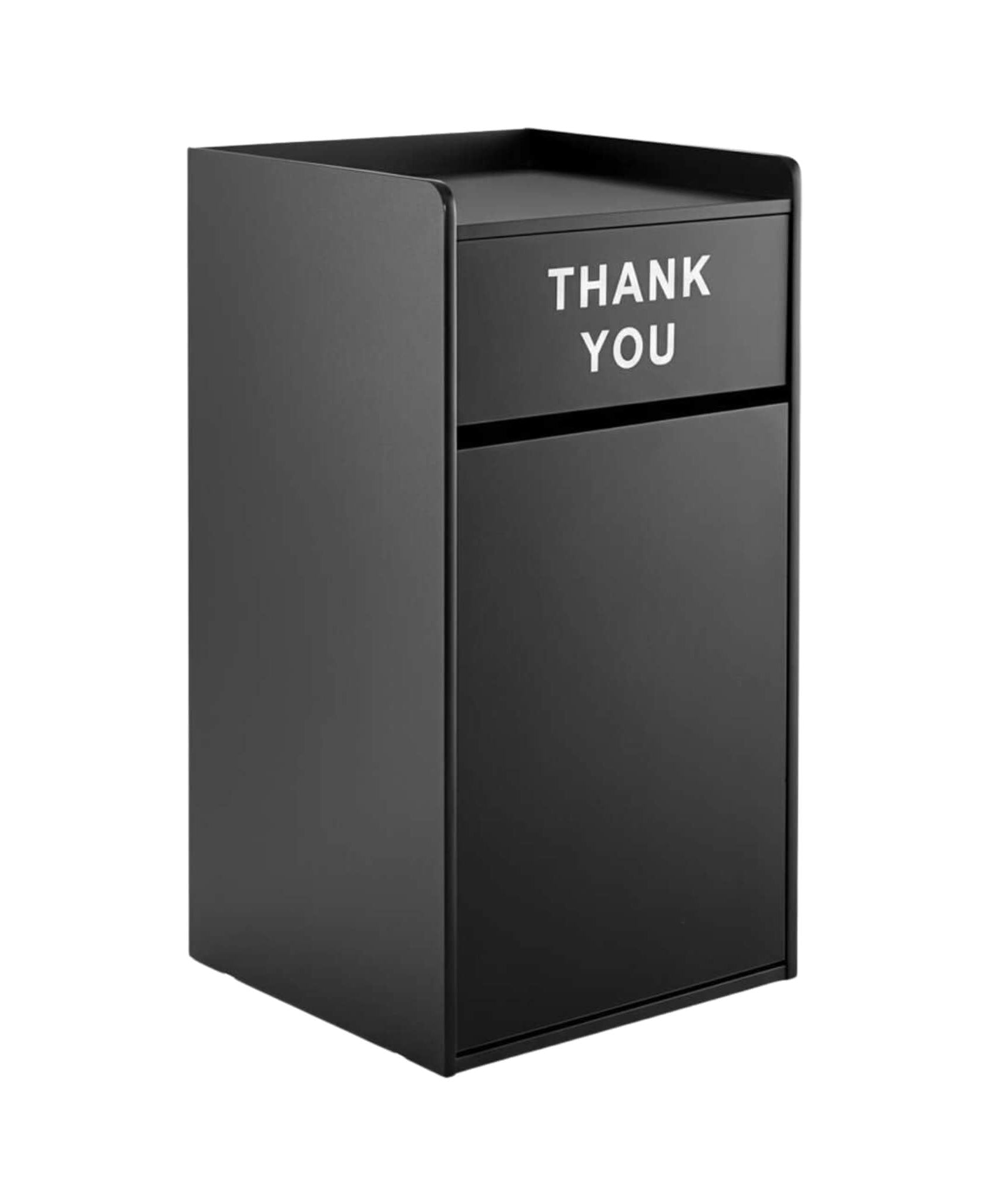 35-Gallon Wood Trash Can With Swing Door & Tray Shelf [No Trash Bin] (SAK62940)