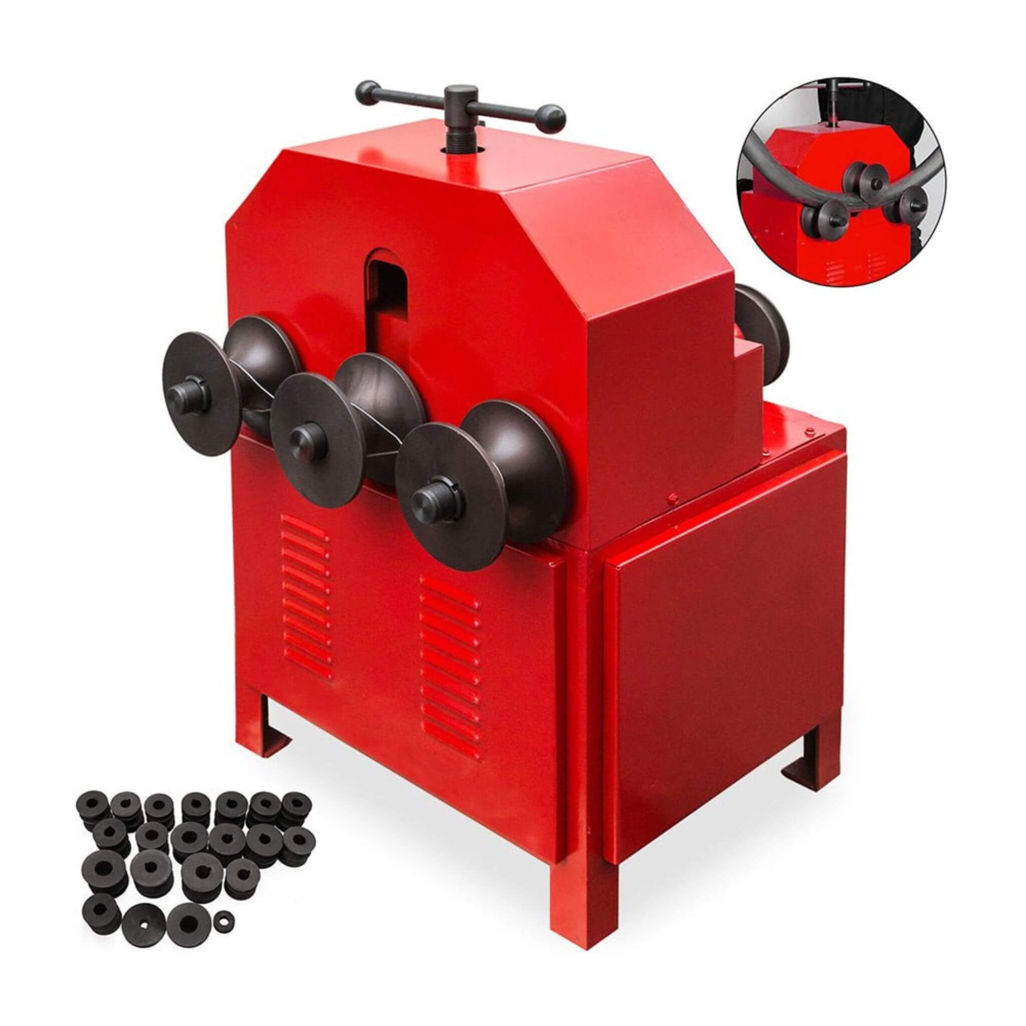 35-Inch Heavy-Duty Electric Multi-Function Industrial Square Pipe Tube Bender Machine W/ Die Set (SAK16482)